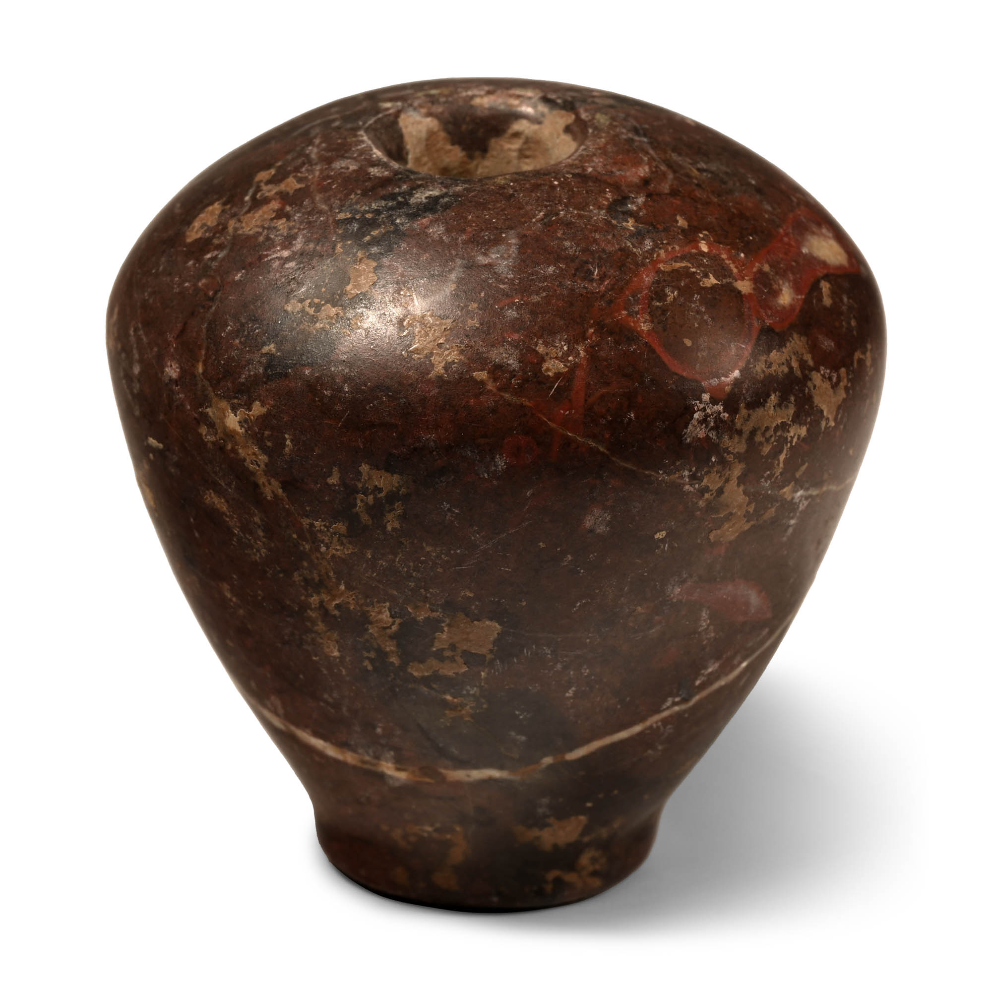 Western Asiatic White-Veined Red Marble Mace Head