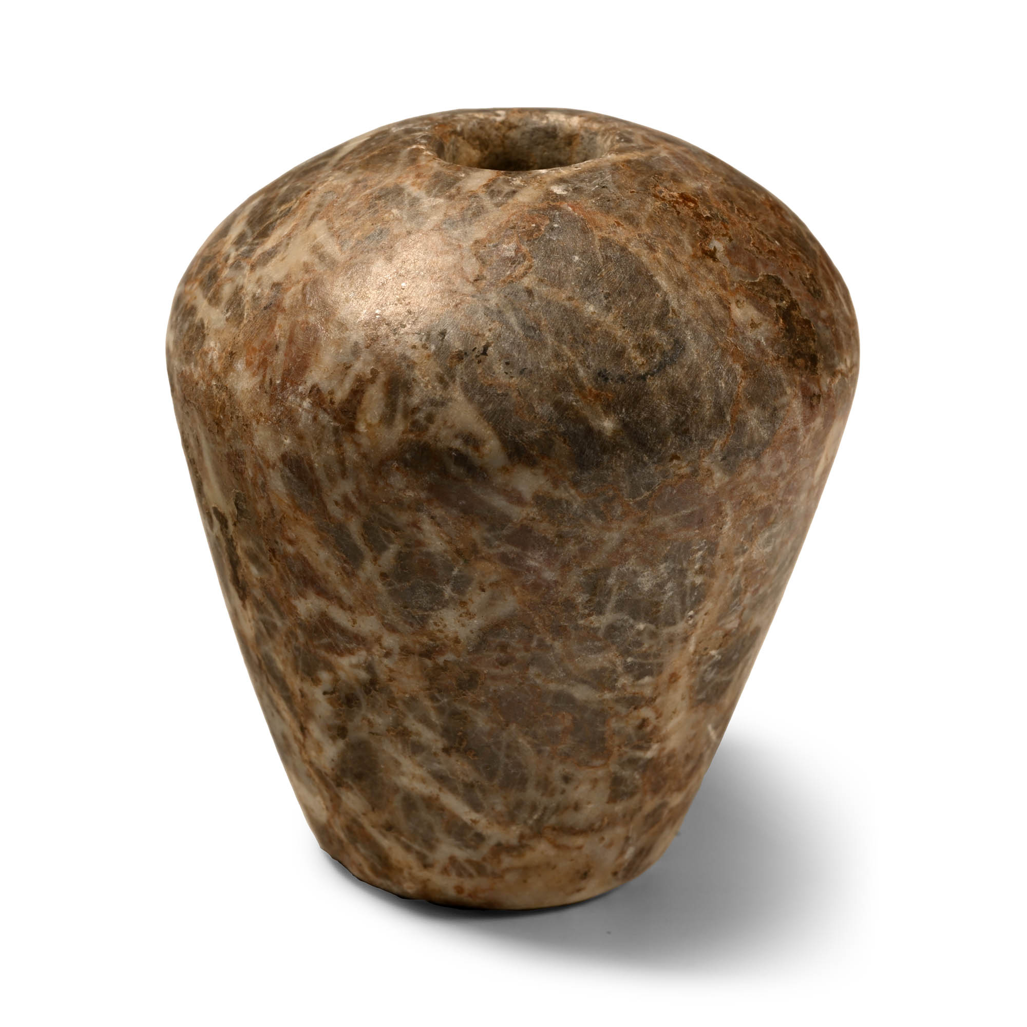 Western Asiatic White Flecked Grey Stone Mace Head