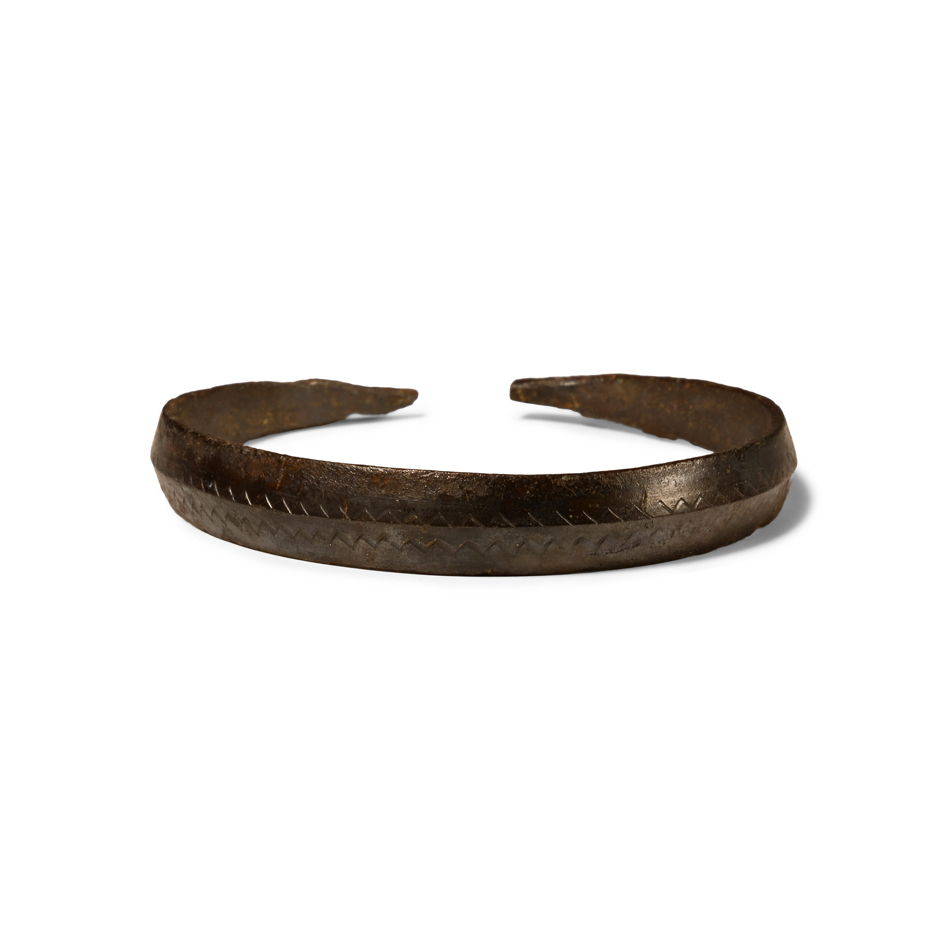 Viking Age Decorated Bronze Bracelet with Animal-Head Terminals