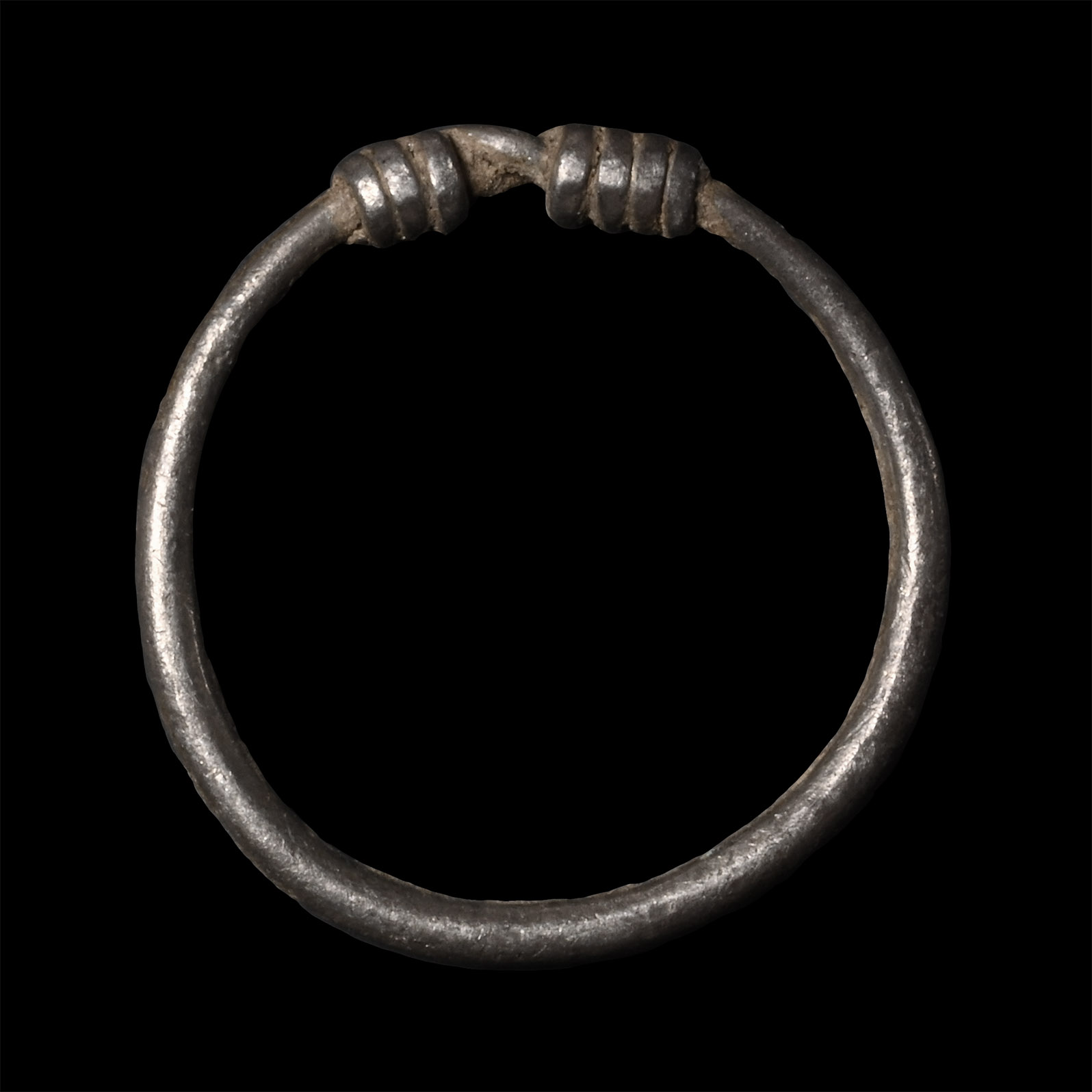 Viking Age Silver Ring with Coiled Bezel