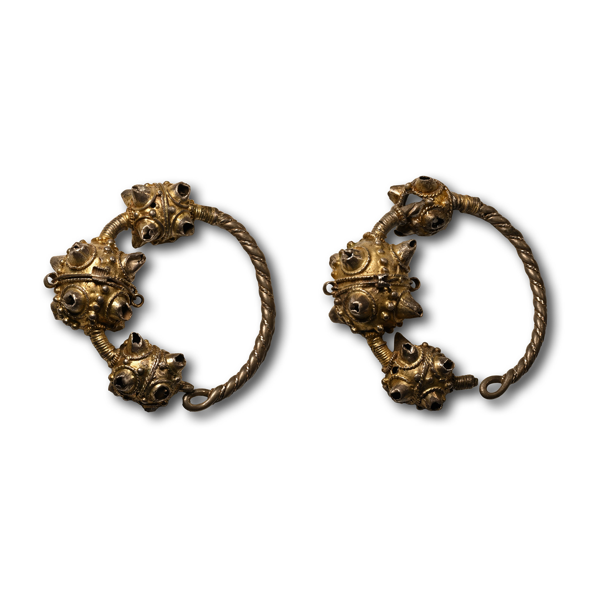 Byzantine Silver-Gilt Temple Ring Pair