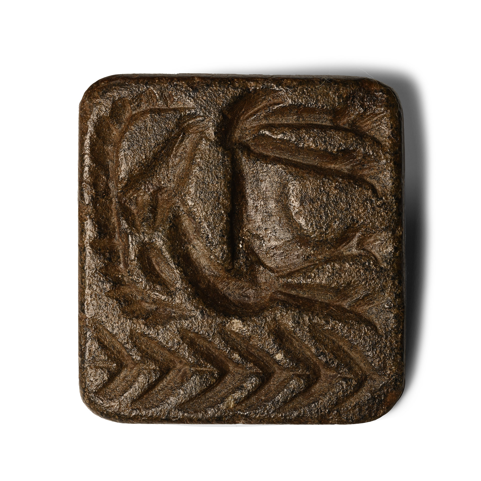 Large Western Asiatic Steatite Stamp Seal with Quadruped