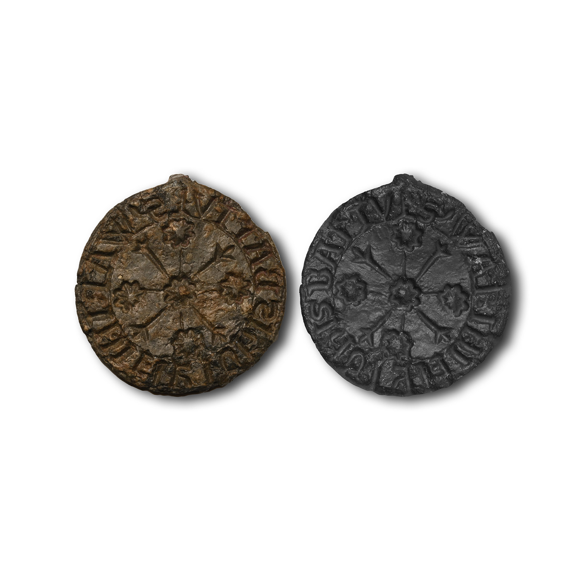 Medieval Personal Lead Seal Matrix of Warin Son of John Battle