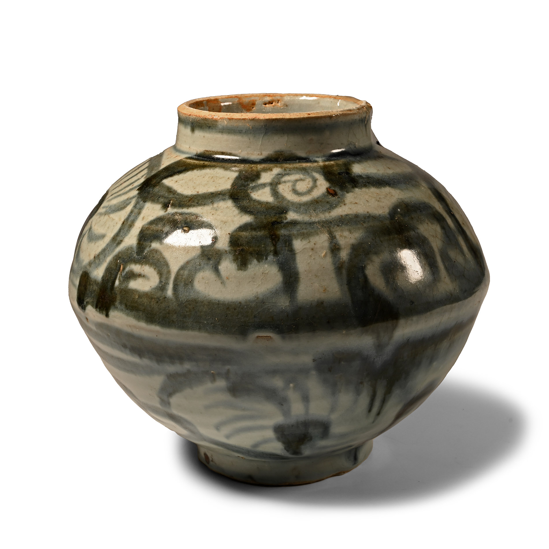 Large Chinese Blue and White Glazed Ginger Jar
