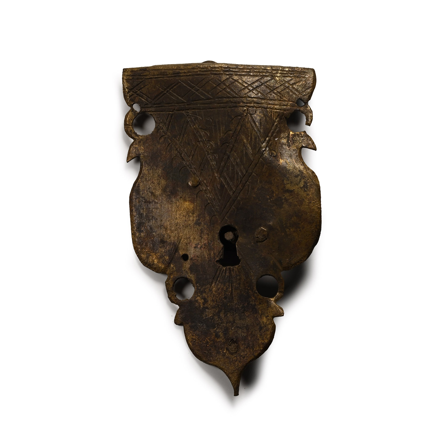 Stuart Period Brass Lock Escutcheon
