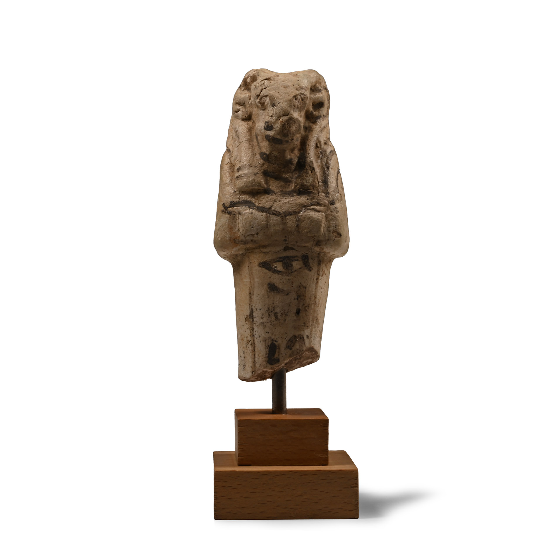 Egyptian Faience Bull-Headed Shabti from the Serapeum at Saqqara