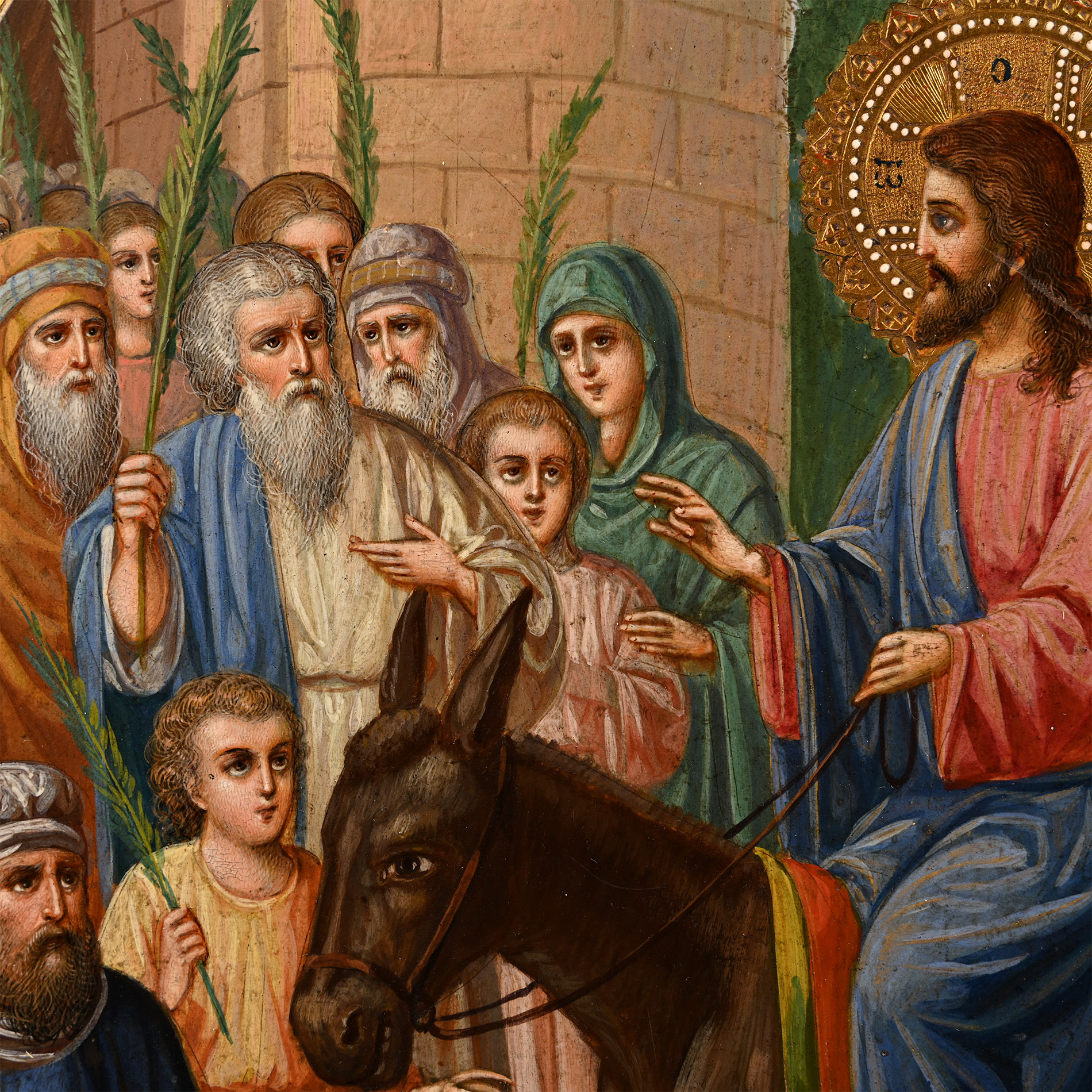 Russian Wooden Icon of Entry into Jerusalem