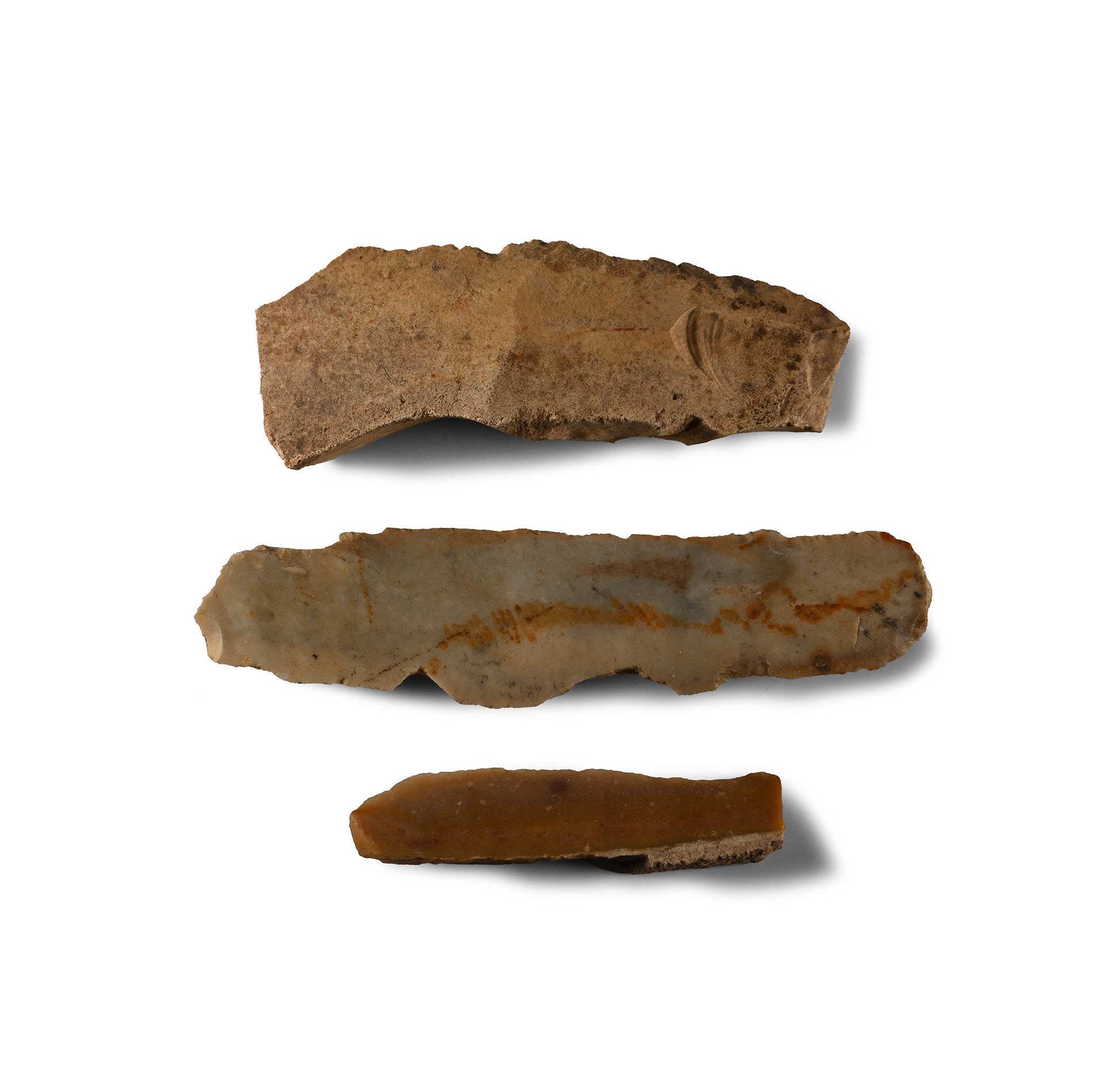 Stone Age Large Flint Blade and Burin Group