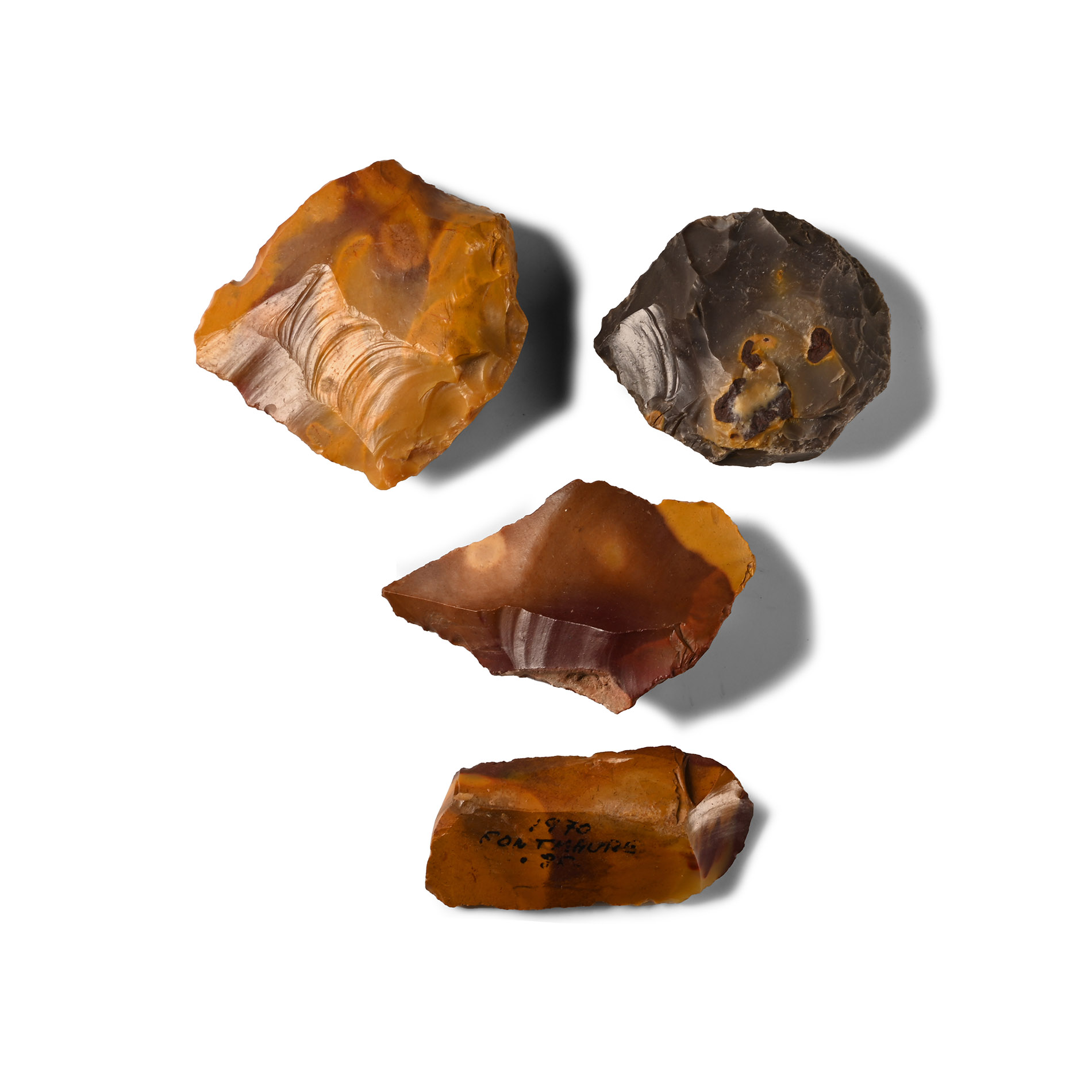 Stone Age 'Fontmaure Jasper' Blade, Piercers and Scraper Group