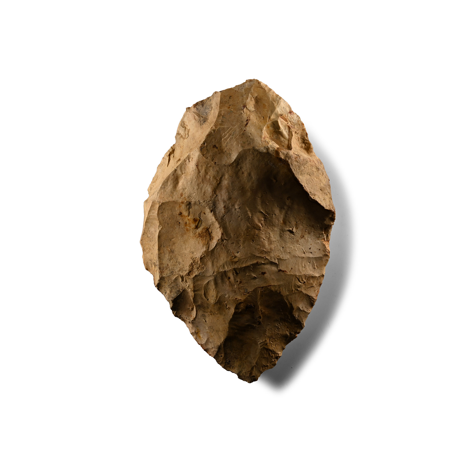 Large Stone Age Bifacial Flint Handaxe