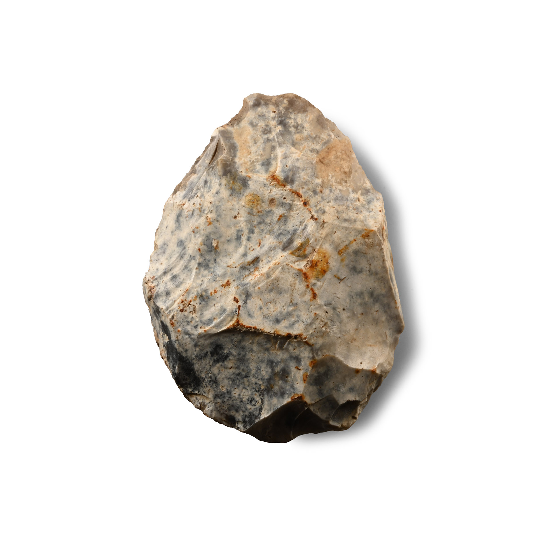 Stone Age Mousterian Bifacial Flint Handaxe