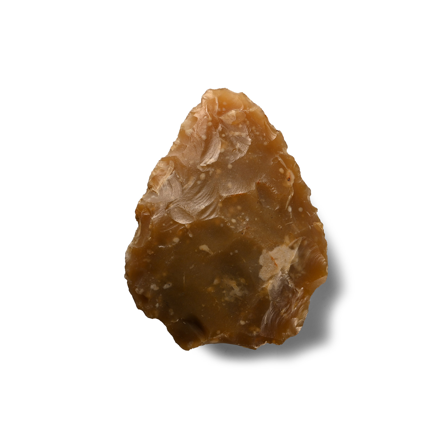 Stone Age Mousterian Bifacial Flint Handaxe