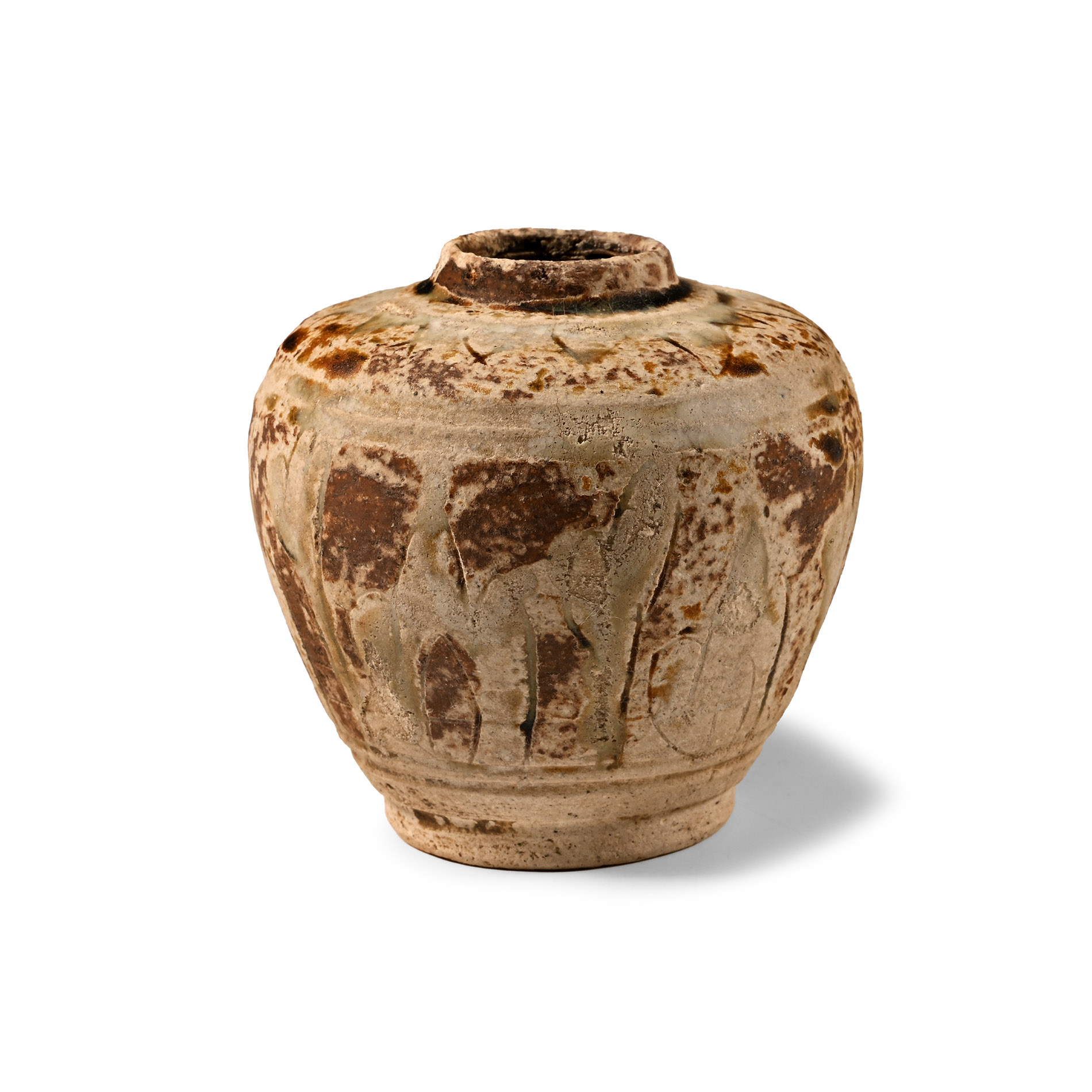 South East Asian Sawankhalok Glazed Decorated Vase