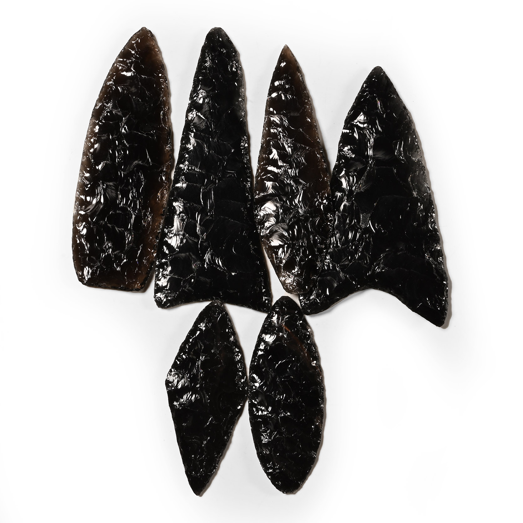 Native American Klamath-Modoc Obsidian Arrowhead Group