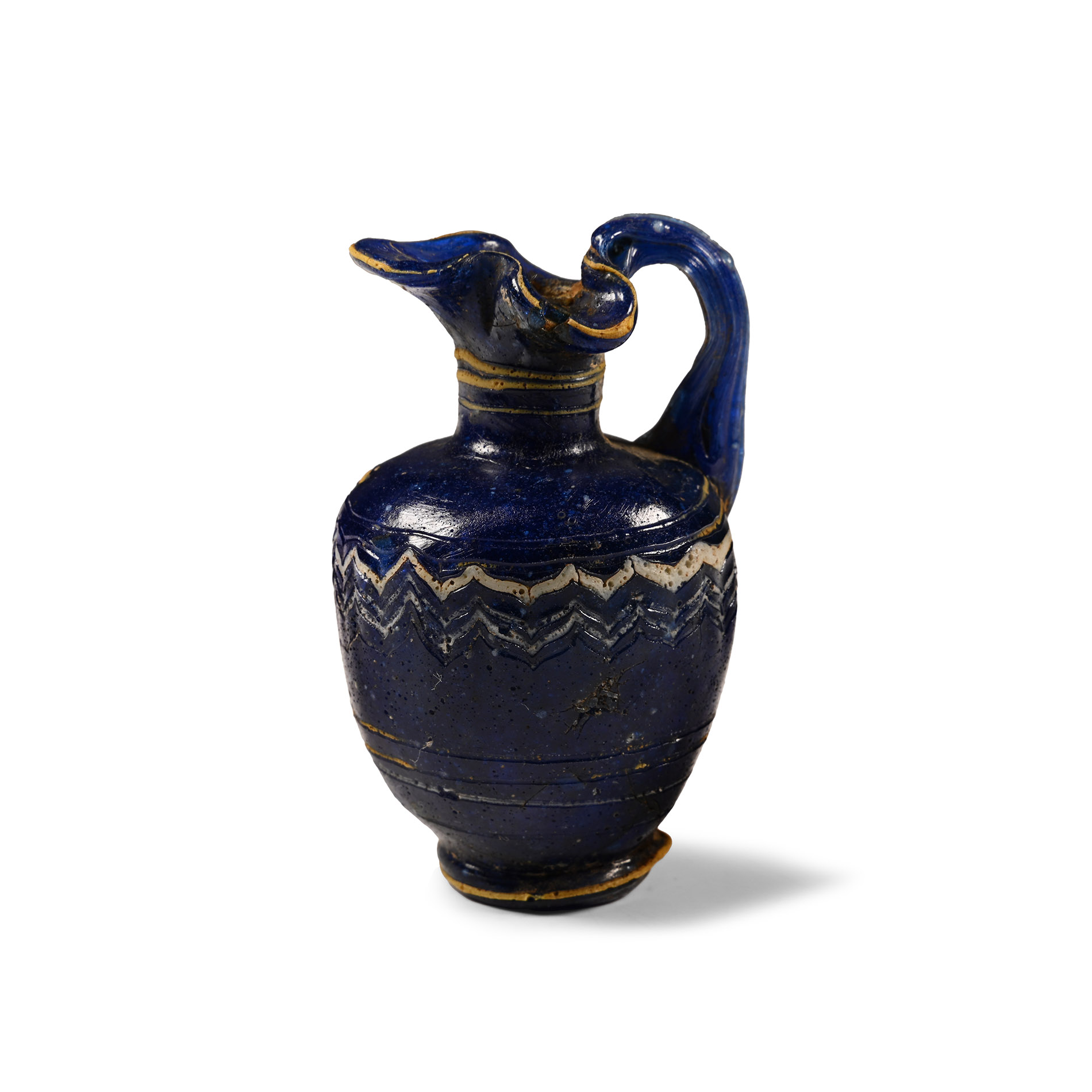Greek Core-Formed Glass Oinochoe