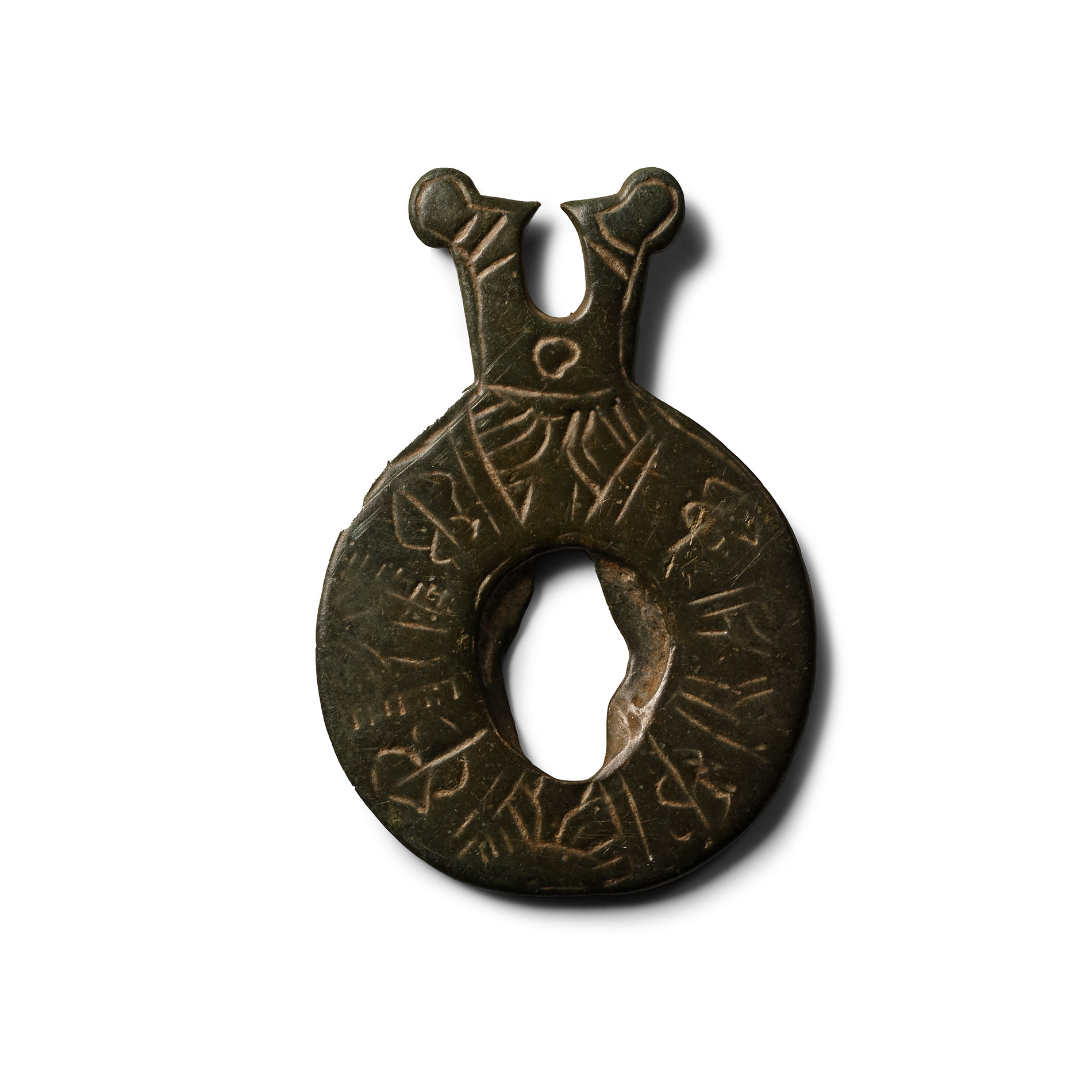 Medieval Bronze Lock Escutcheon Plate
