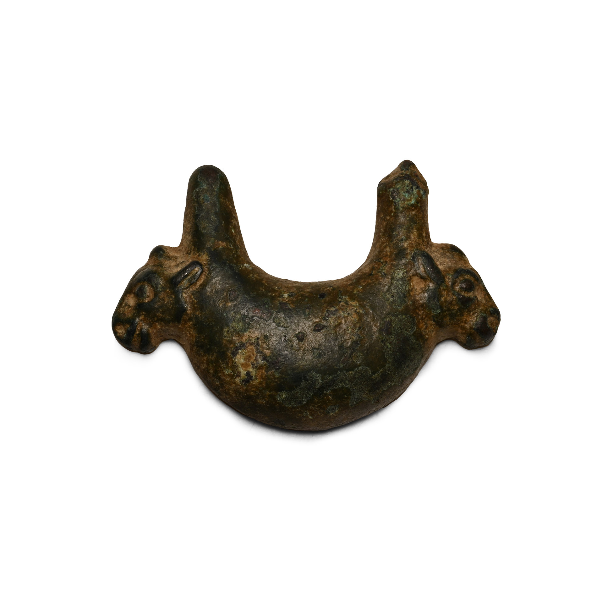 Western Asiatic Bronze Applique with Bulls' Heads