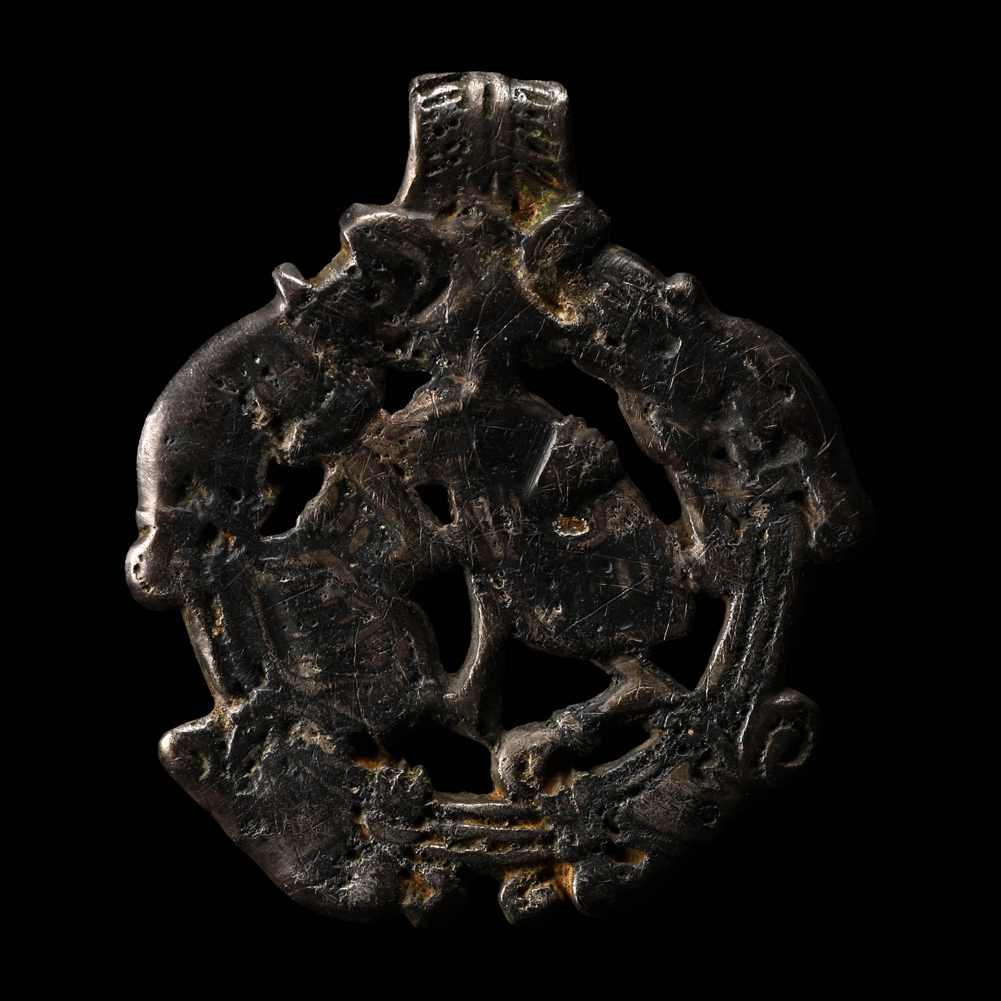 Viking Age Silver Gripping Beast Pendant