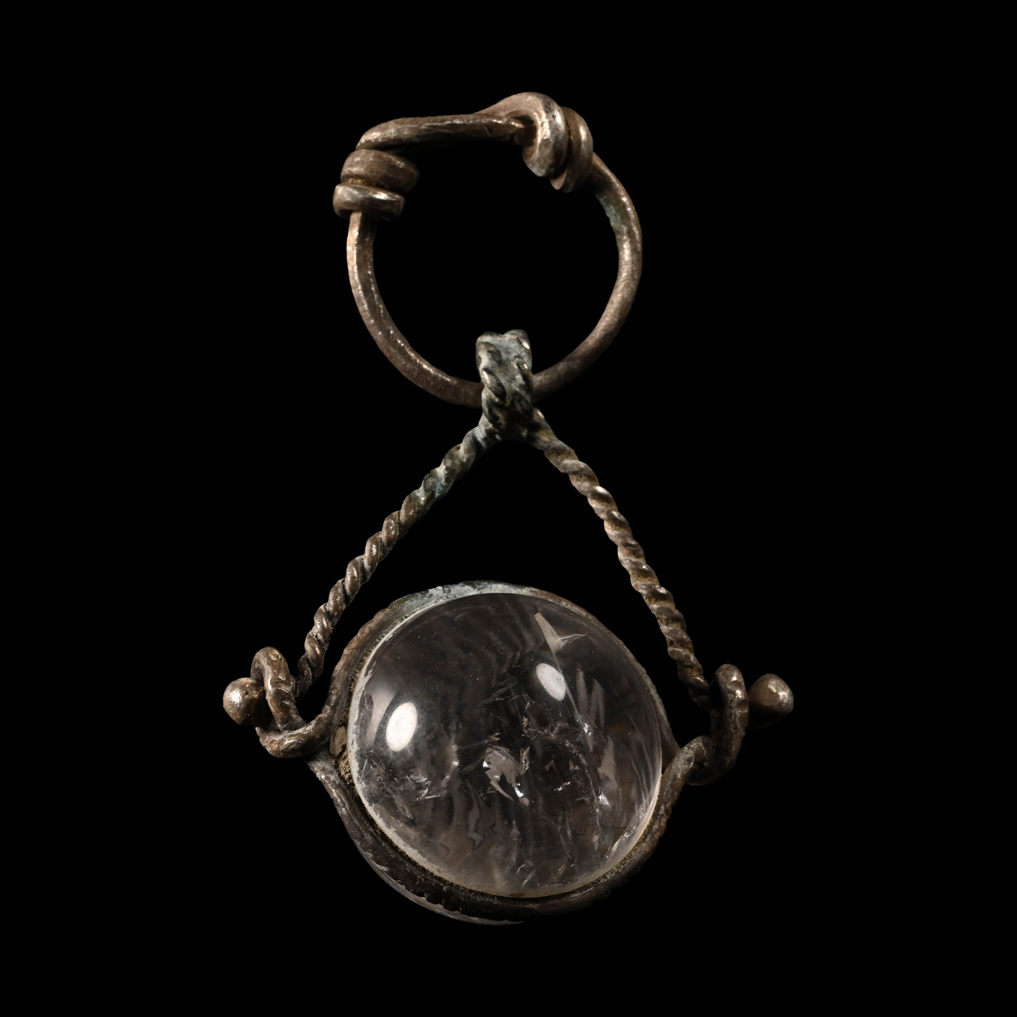 Saxon Silver Pendant with Crystal Sphere