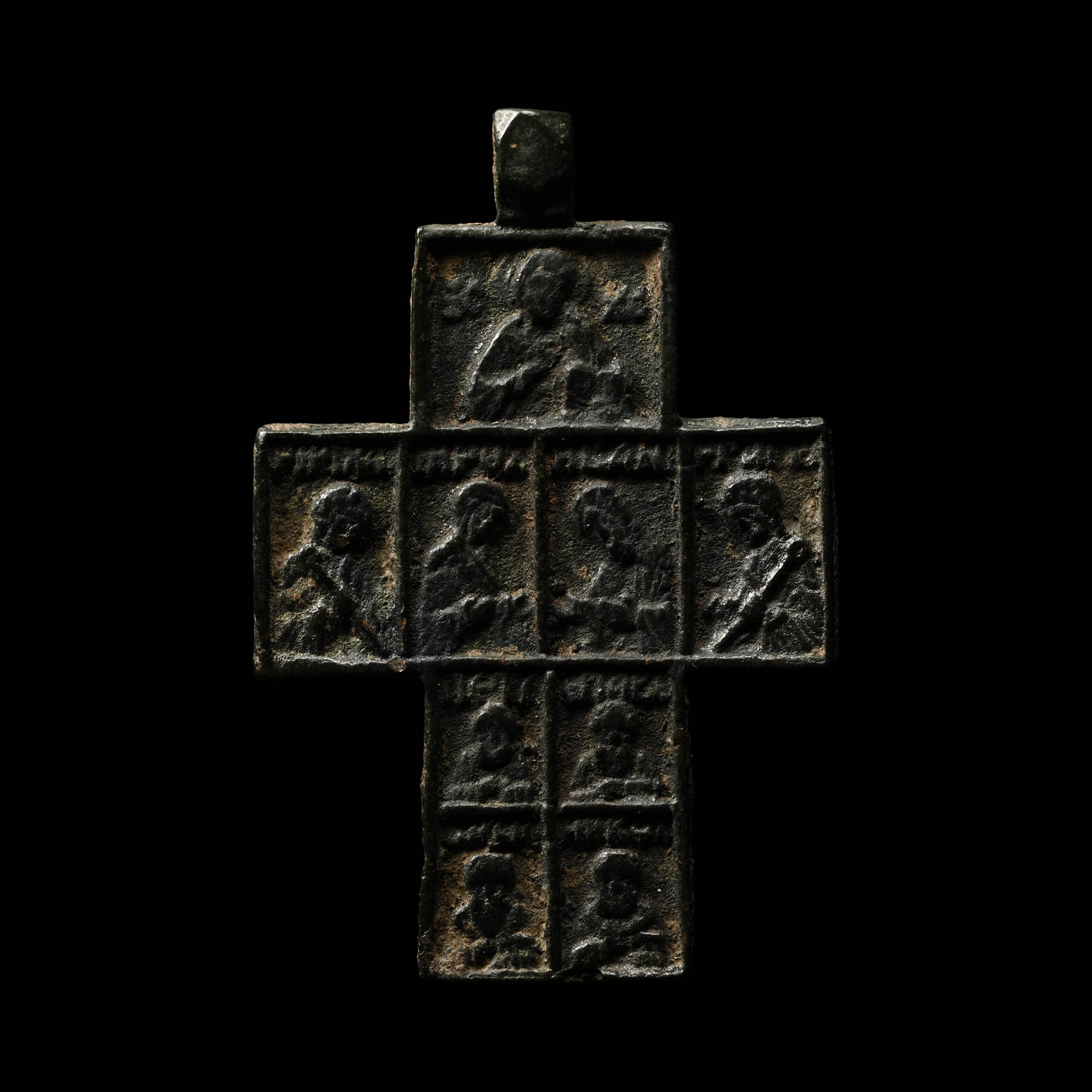 Byzantine Bronze Pendant with Saints