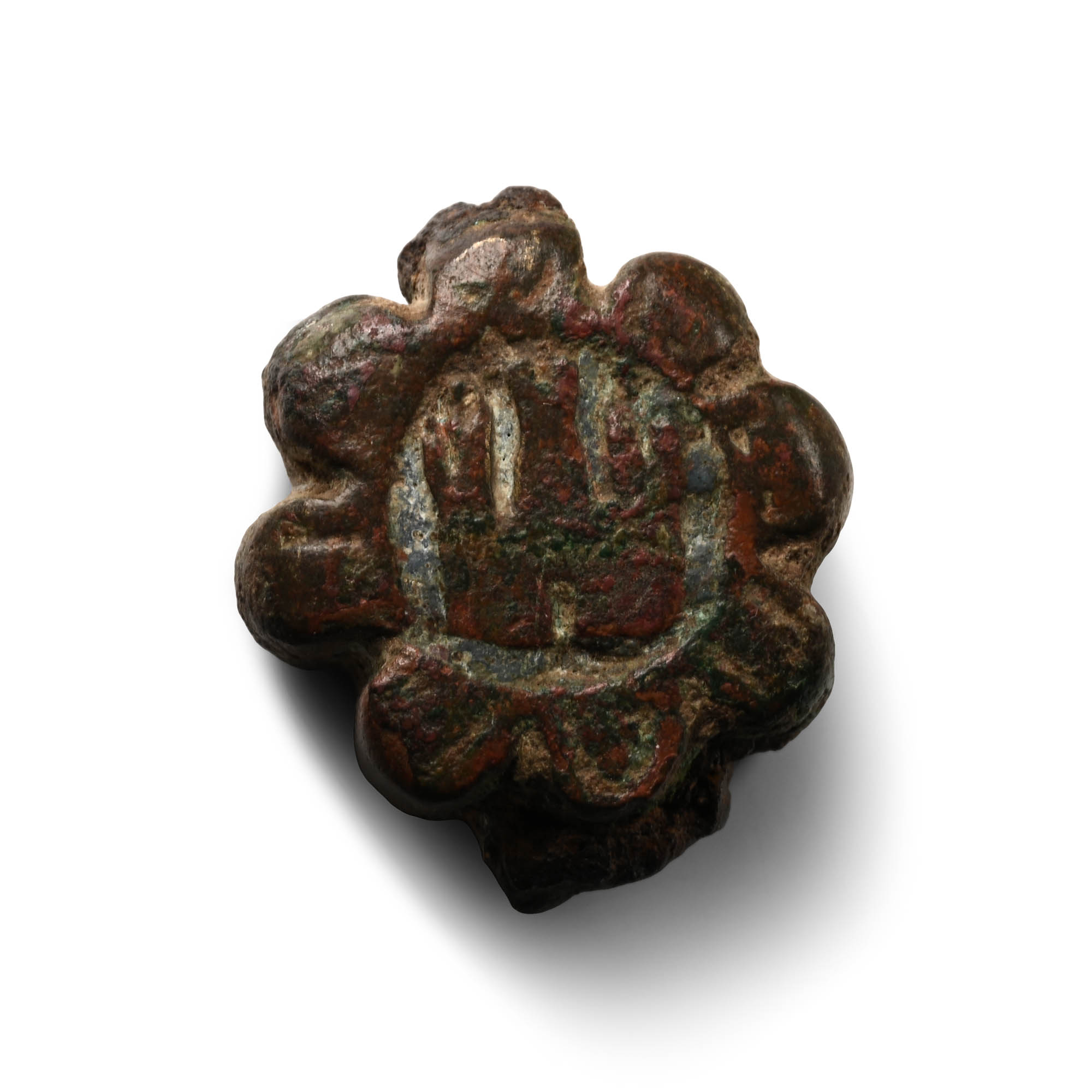 Medieval Enamelled Bronze Dagger Pommel