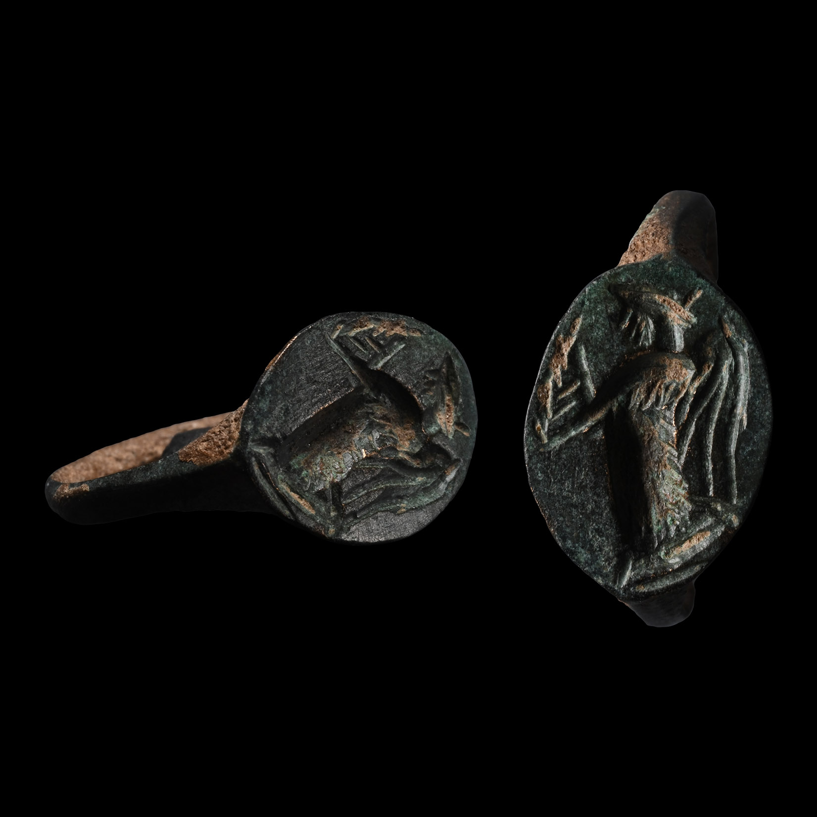Greek Bronze Ring with Nike