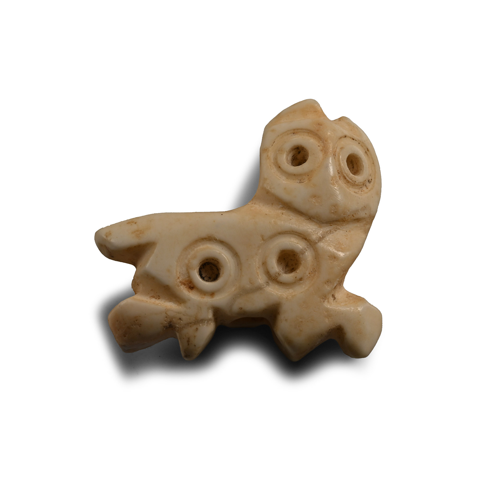 Jemdet Nasr Type White Stone Reclining Animal Amulet