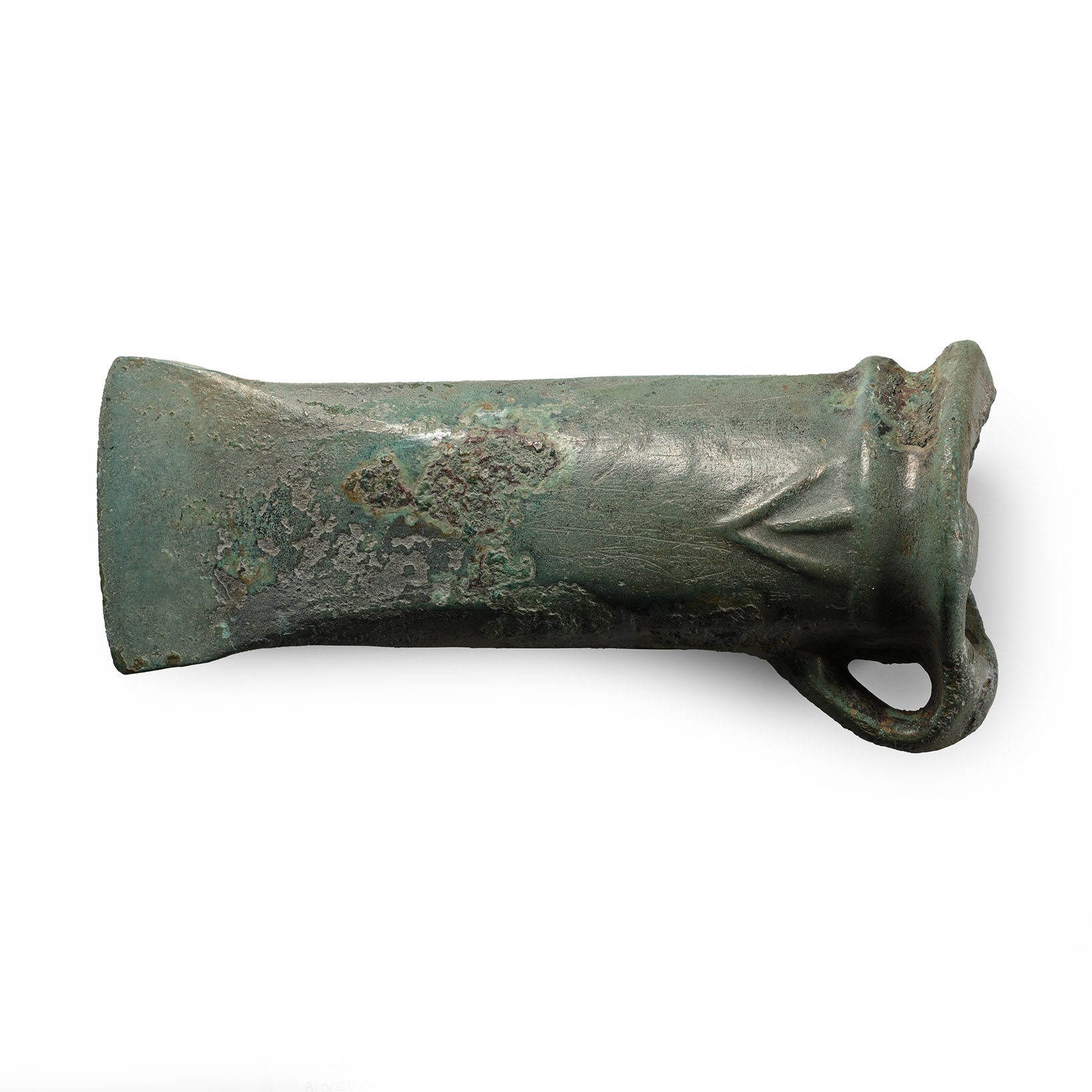 Bronze Age Decorated Looped and Socketted Axehead