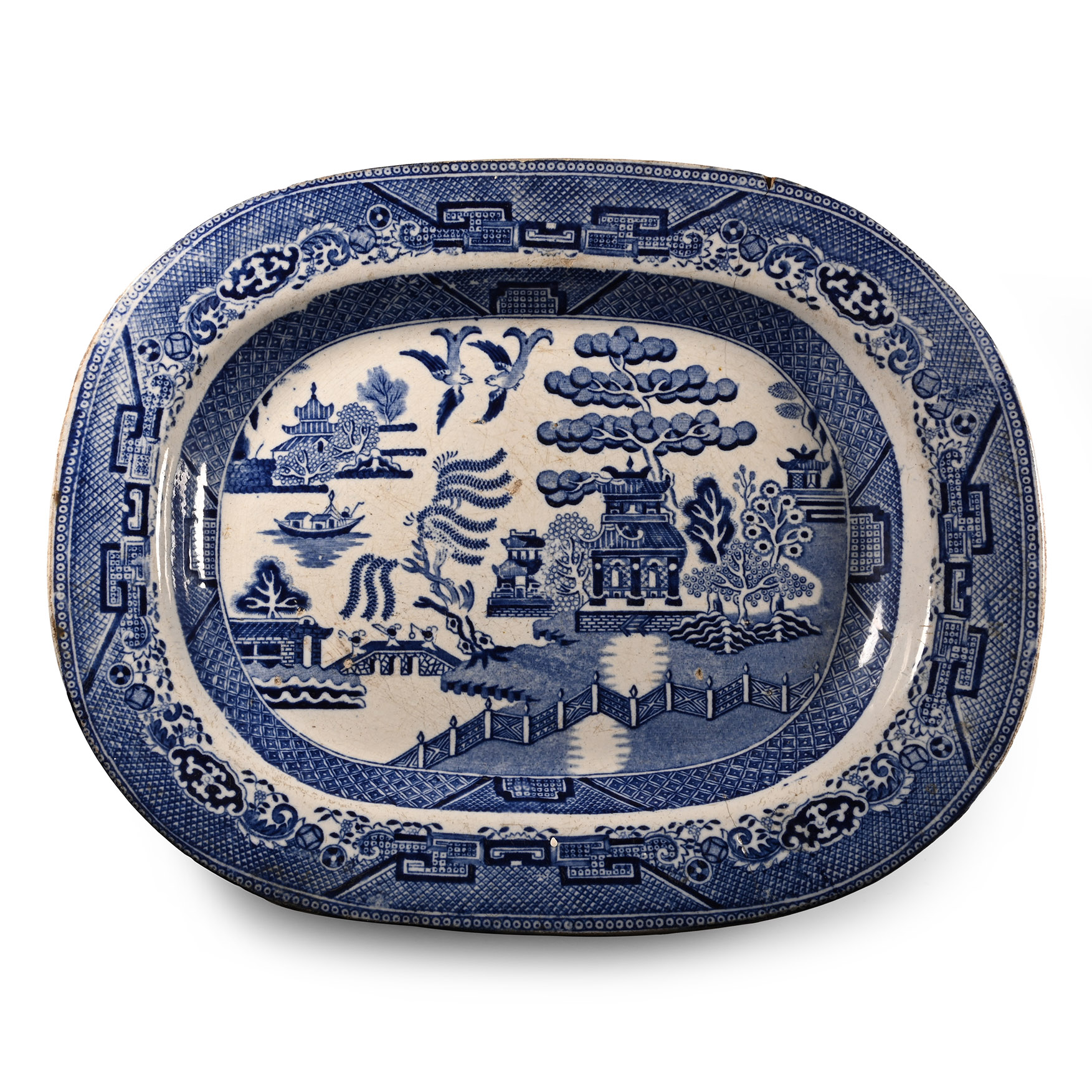 Chinese Blue and White Oval Platter