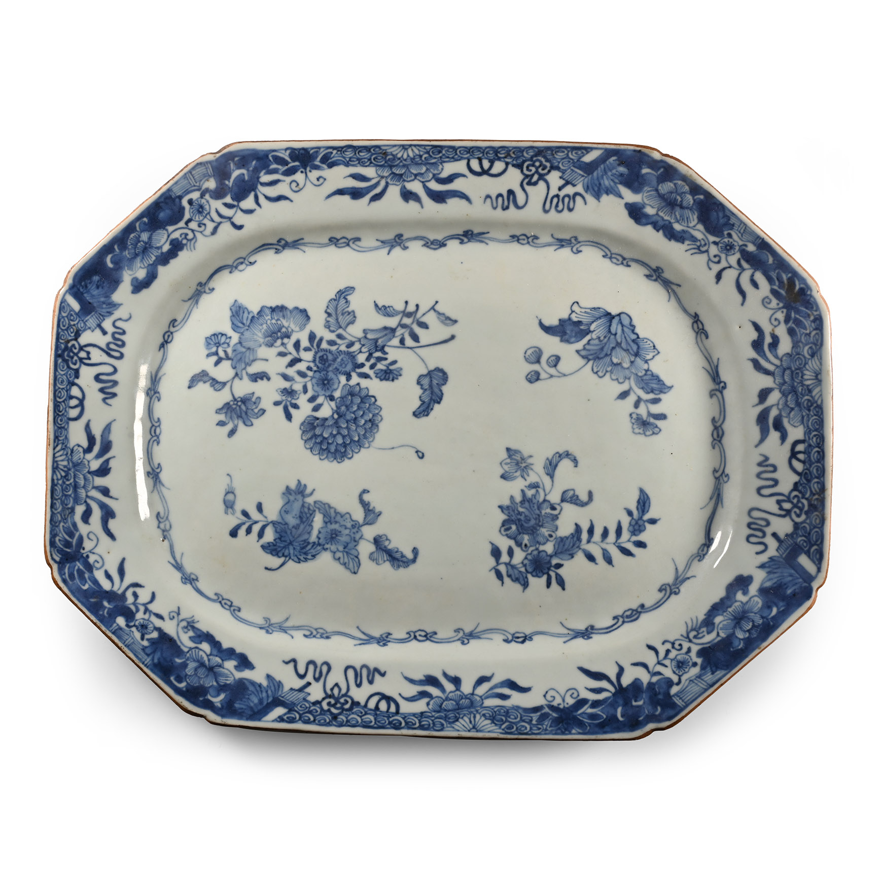 Chinese Blue and White Octagonal Platter