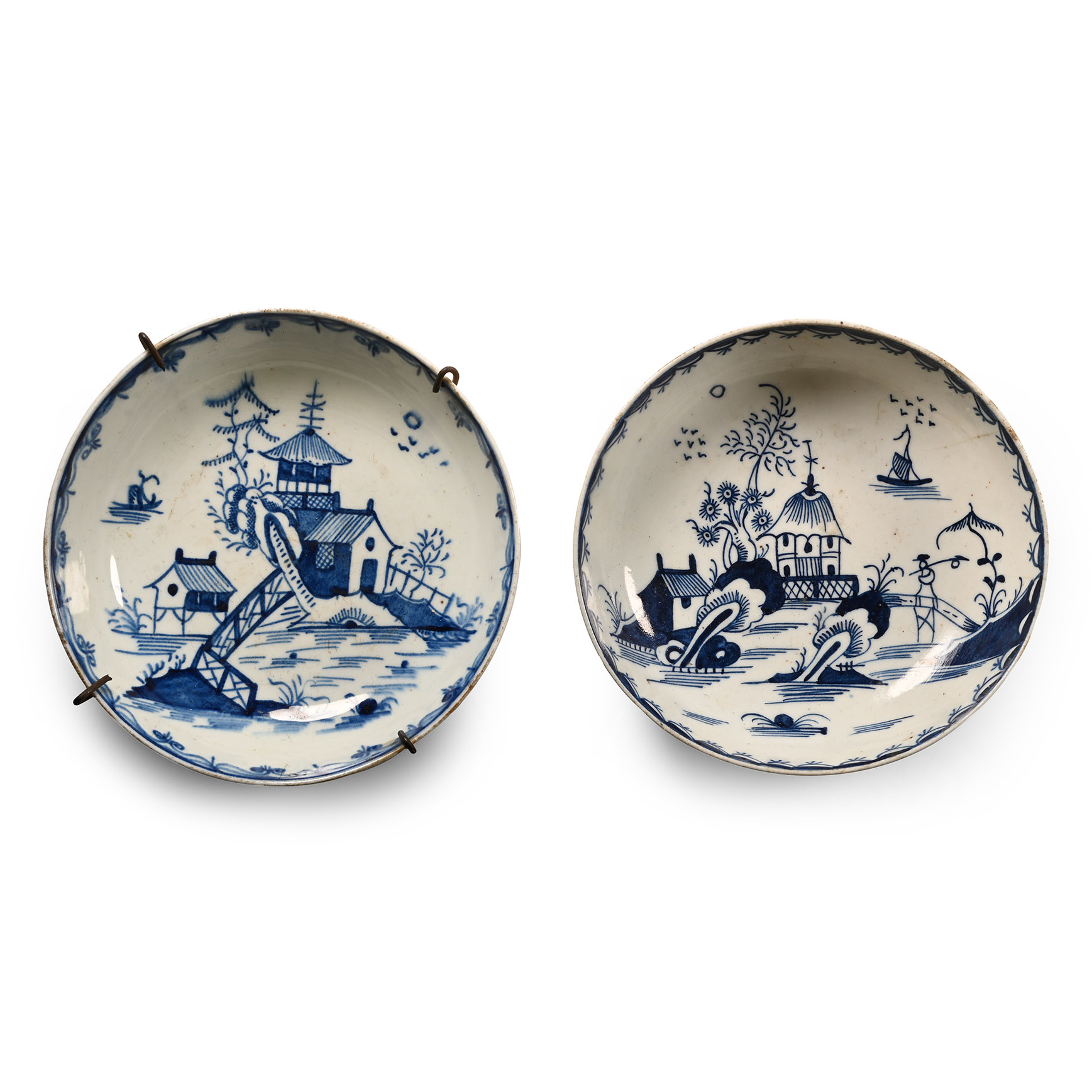 Chinese Blue and White Dish Pair