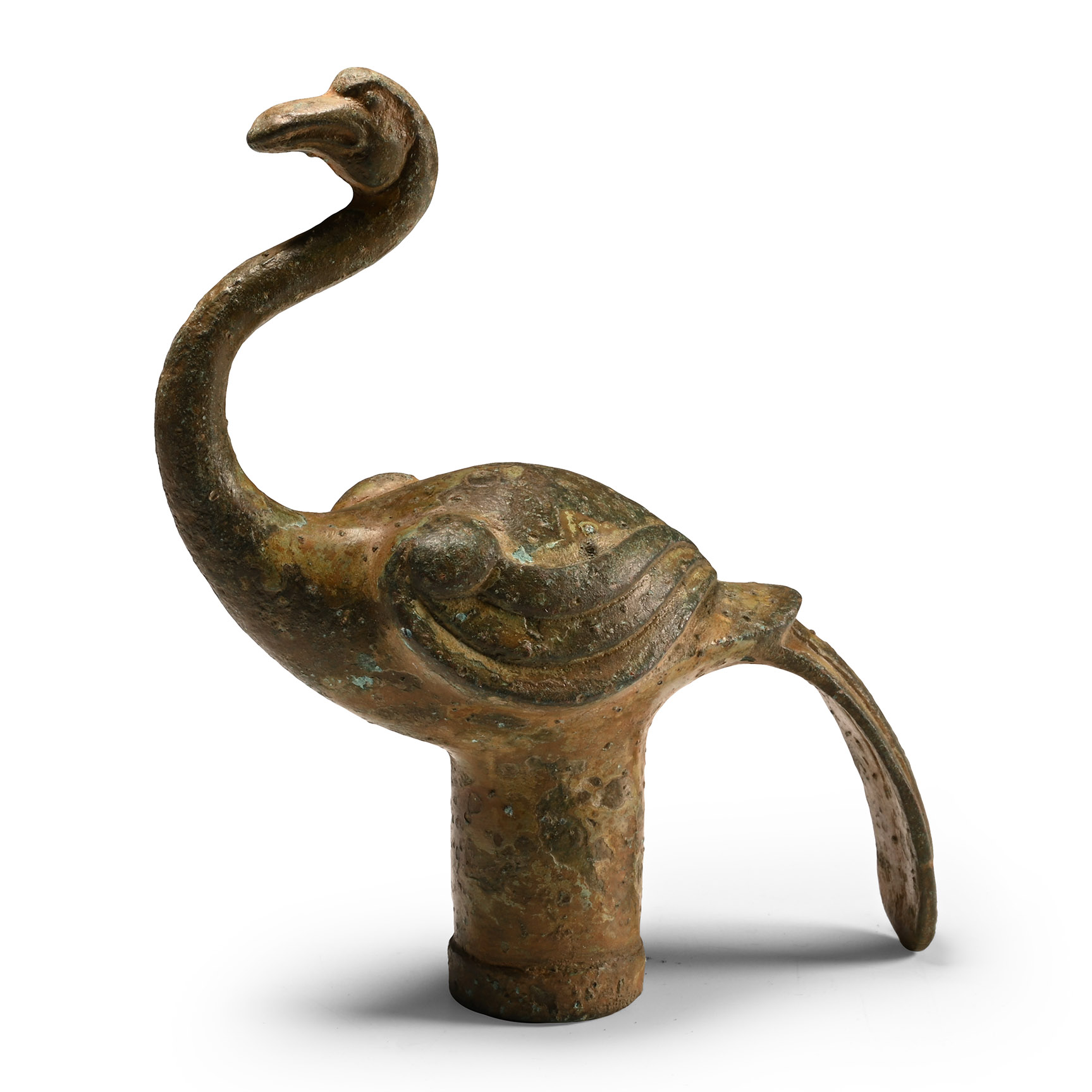 Chinese Han Style Bronze Crane Finial
