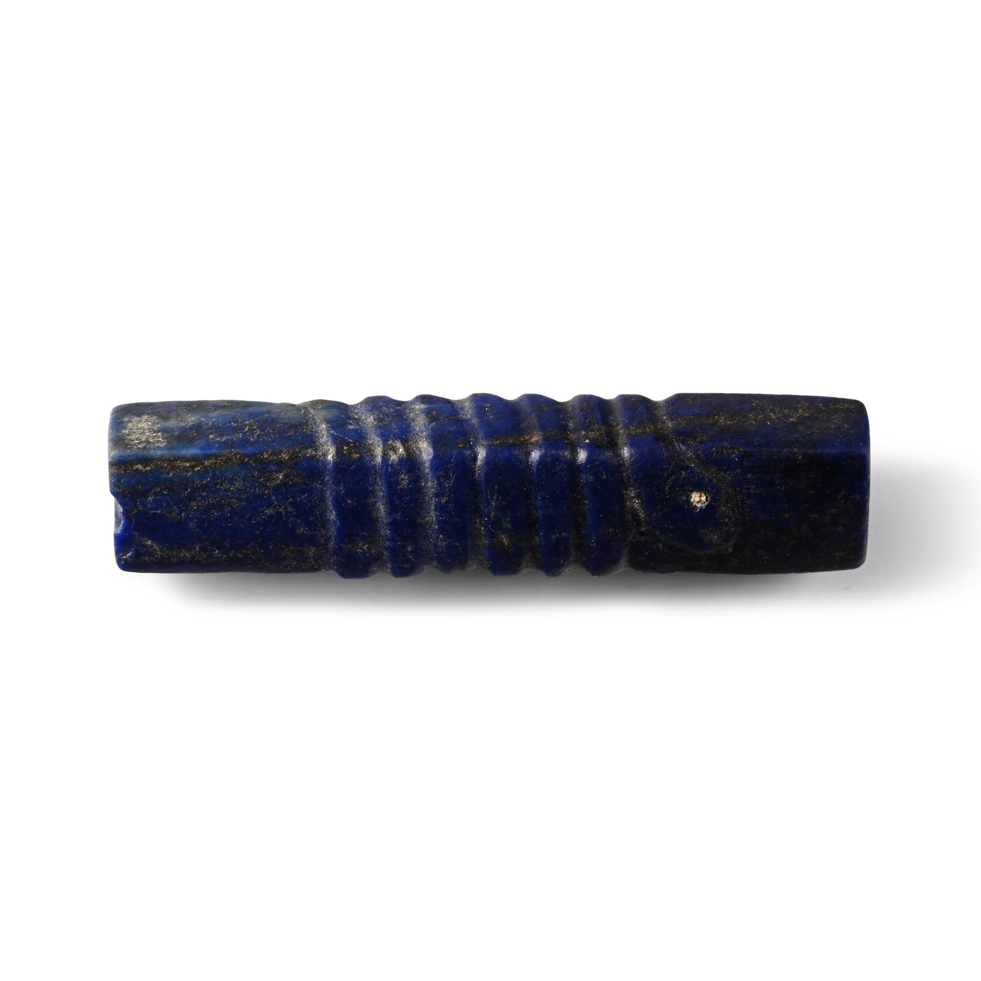 Bactrian Lapis Lazuli Tubular Bead with Snake