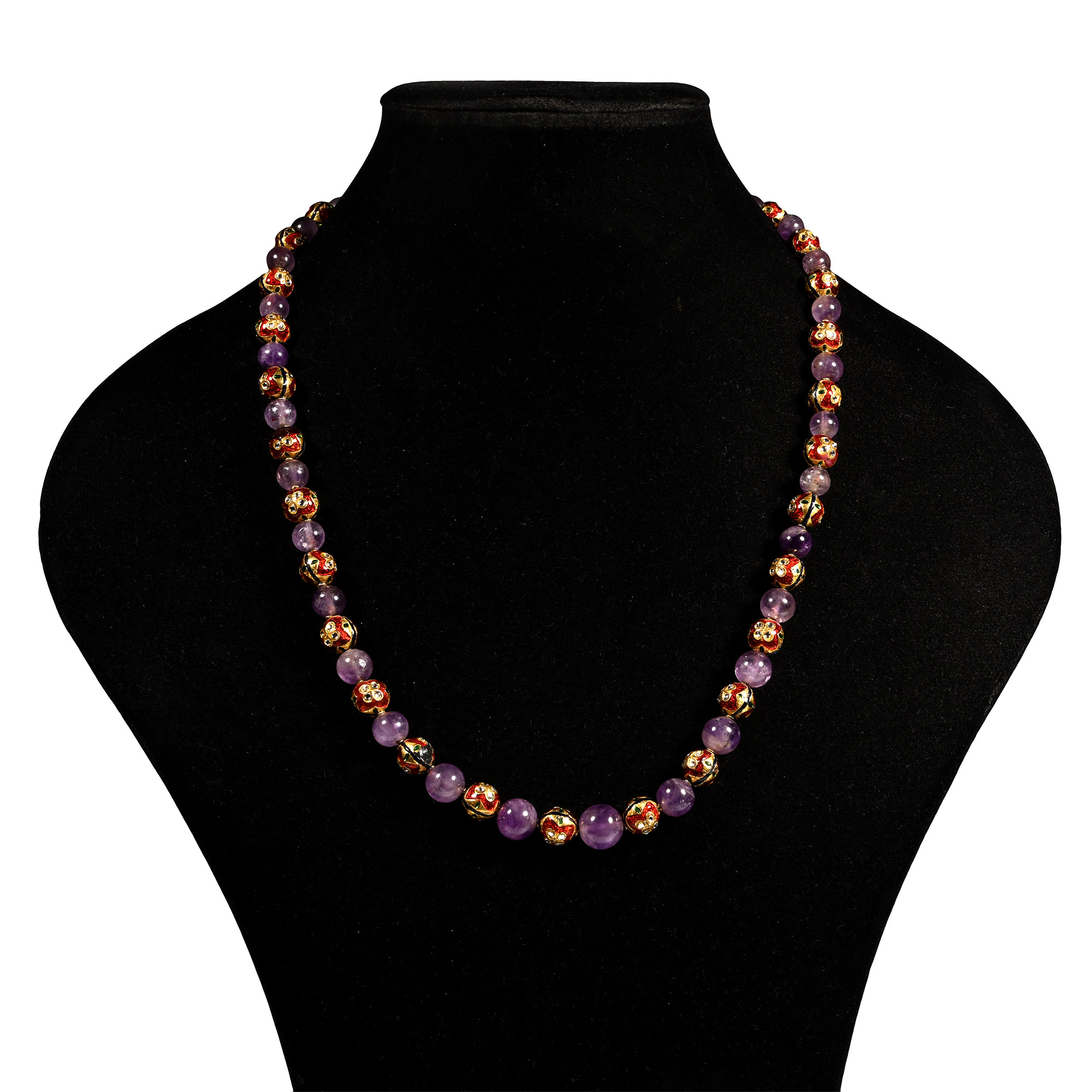 Indian Amethyst Jaipur Bead Necklace