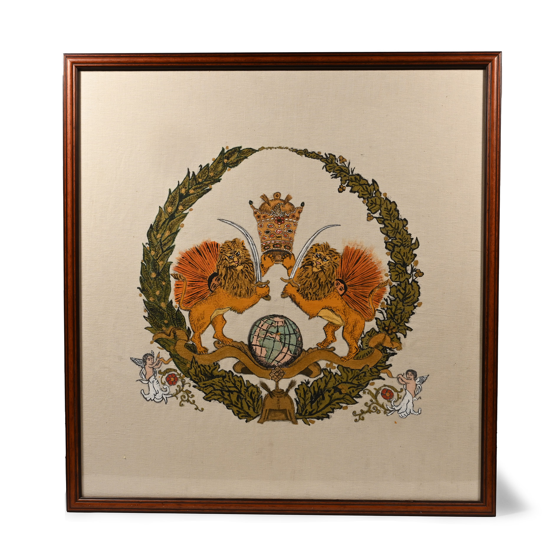 Emblem of The Qajar Dynasty in Frame