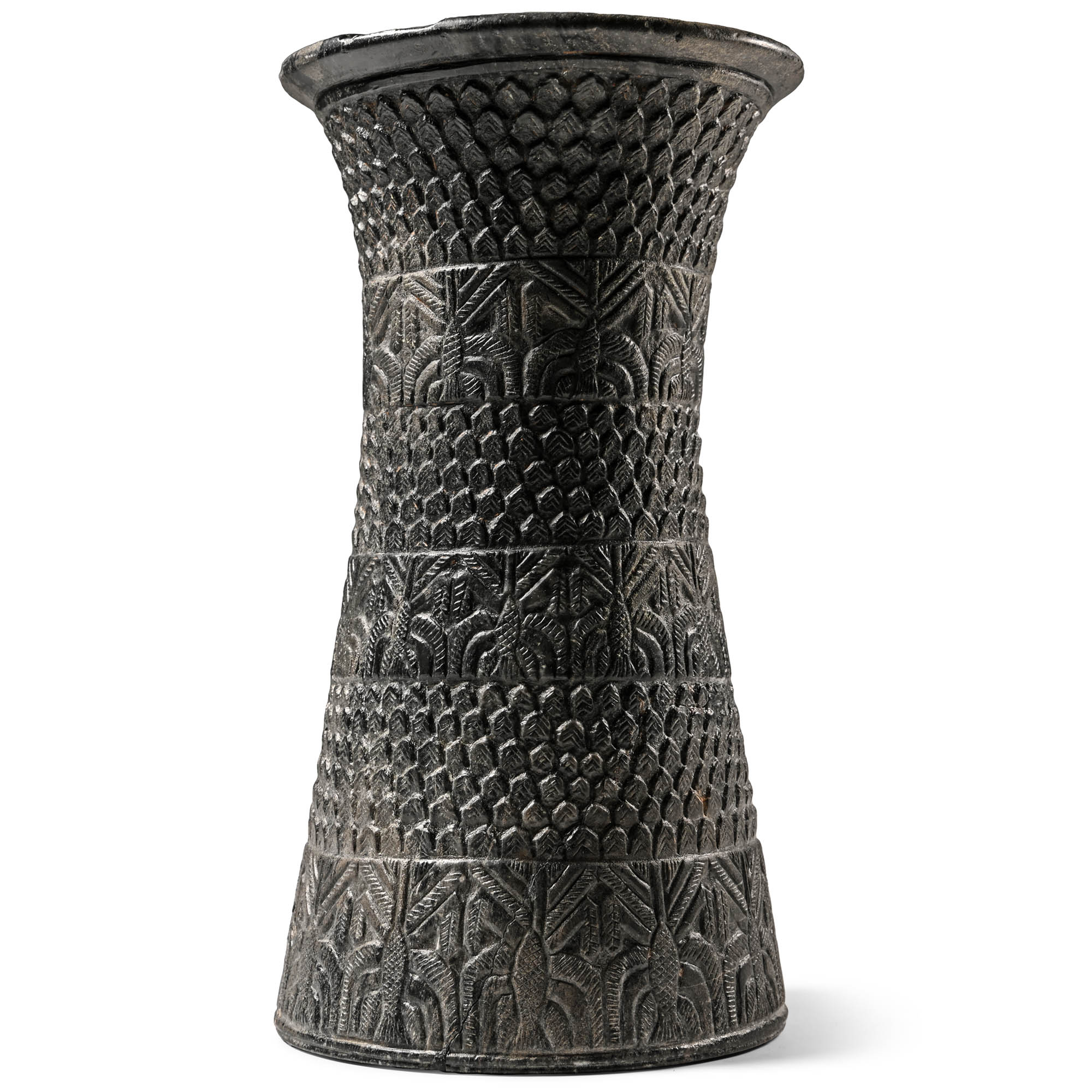 Bactrian Decorated Pillar Idol in Black Stone