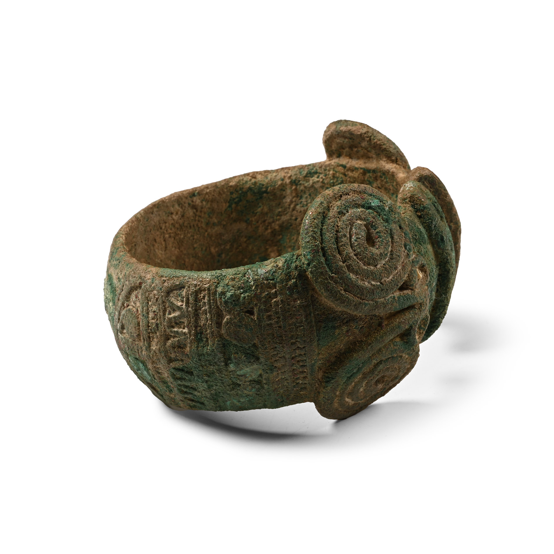 Heavy Bactrian Bronze Armband with Animal Terminals