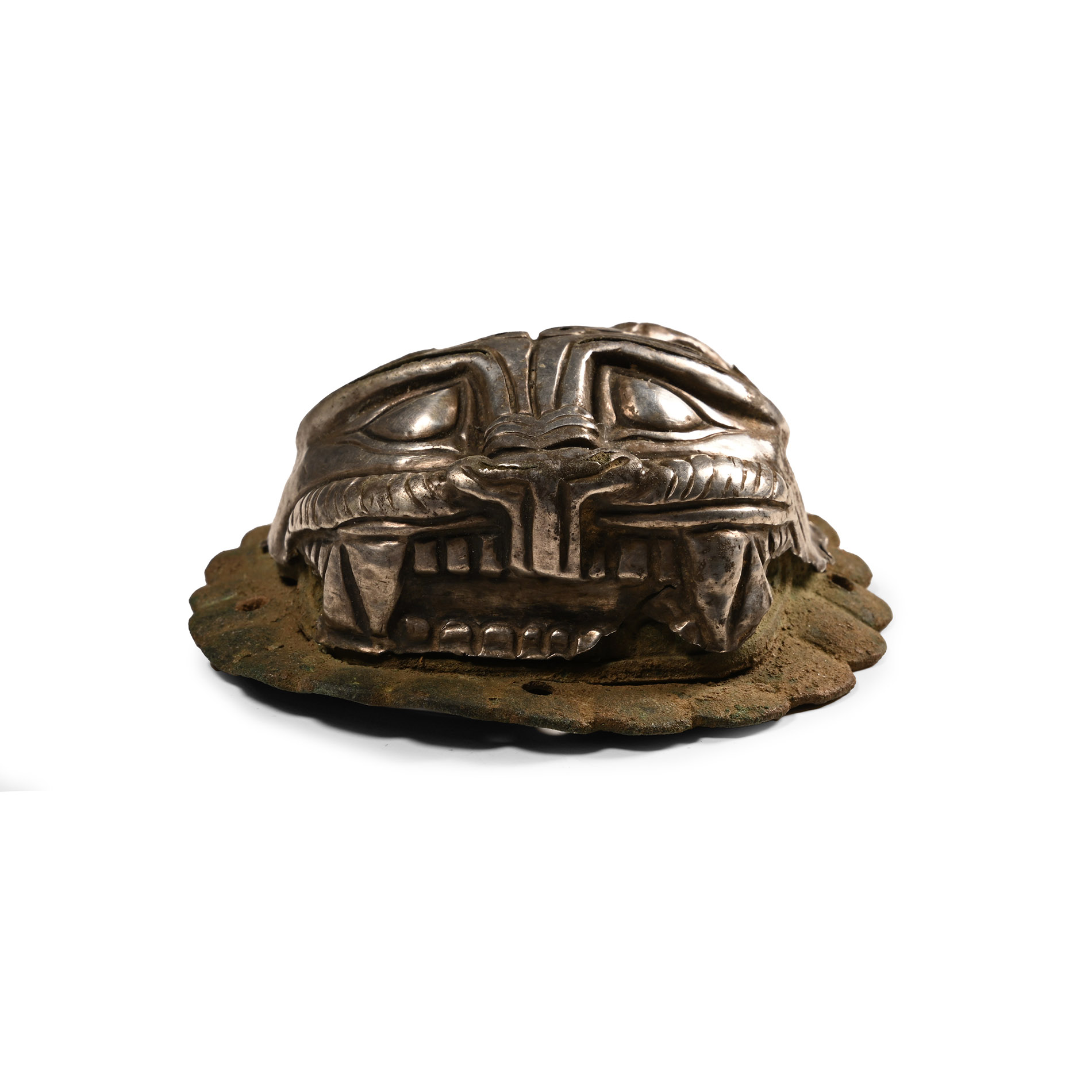 Pre-Achaemenid Silver Plated Lion Shield Boss