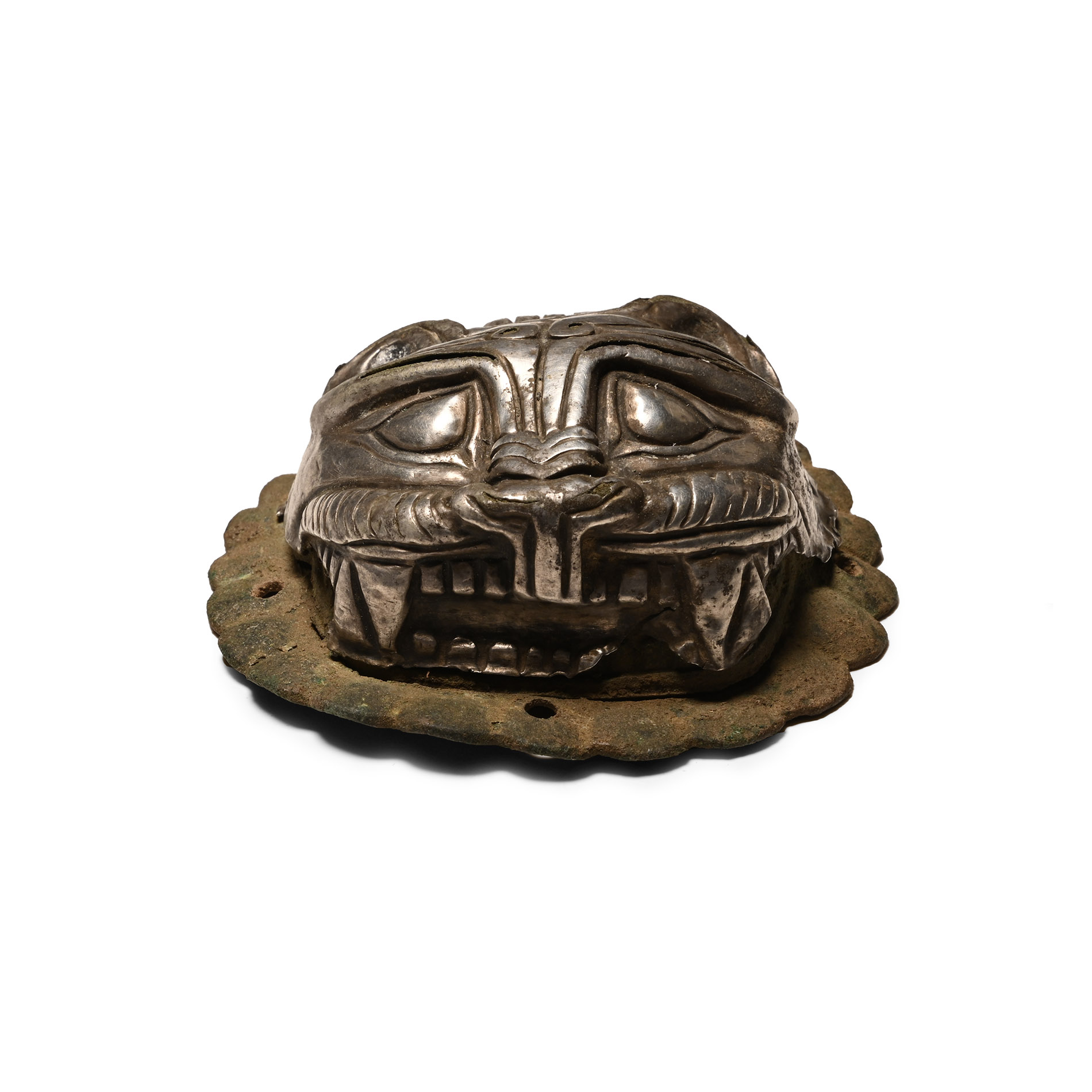 Pre-Achaemenid Silver Plated Lion Shield Boss