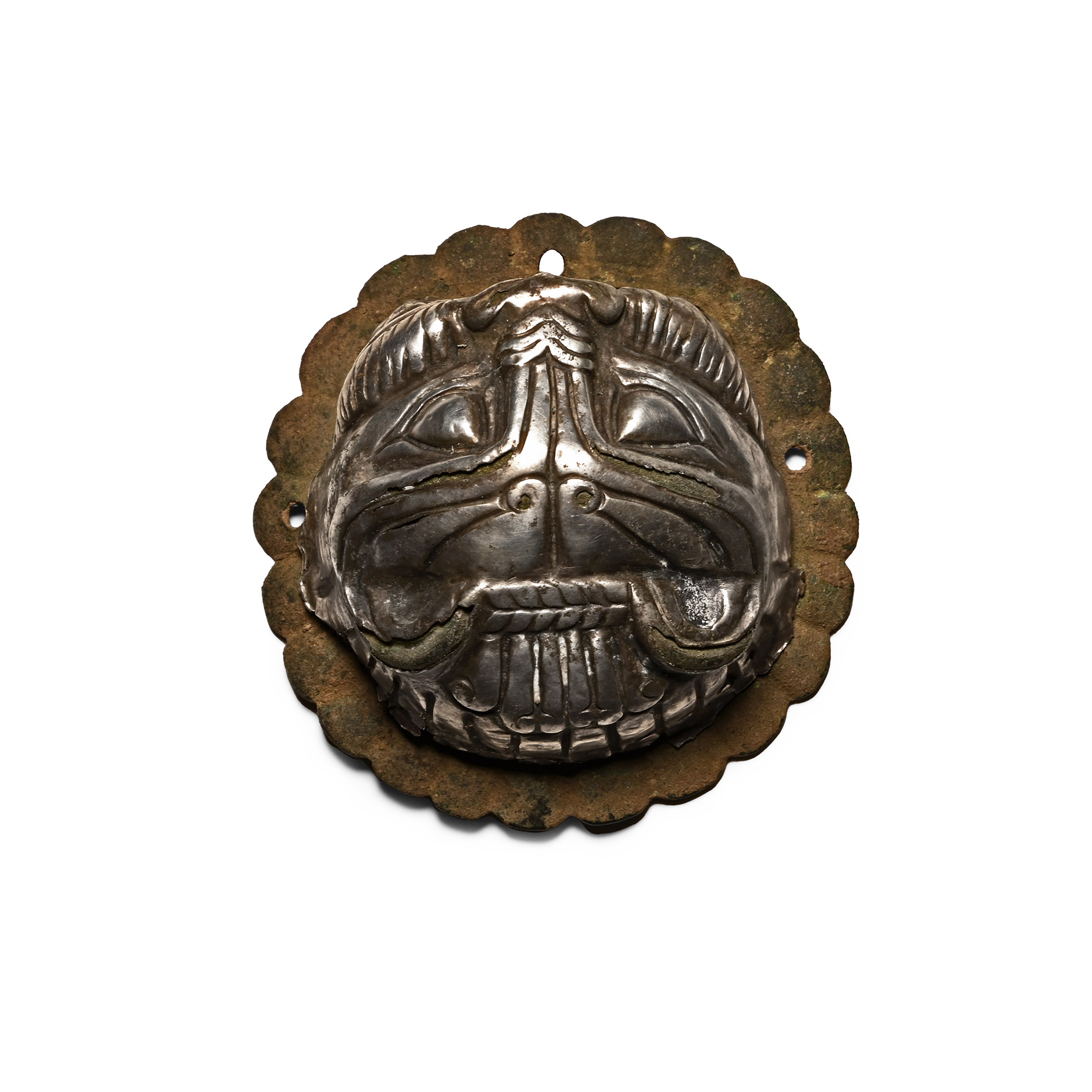 Pre-Achaemenid Silver Plated Lion Shield Boss