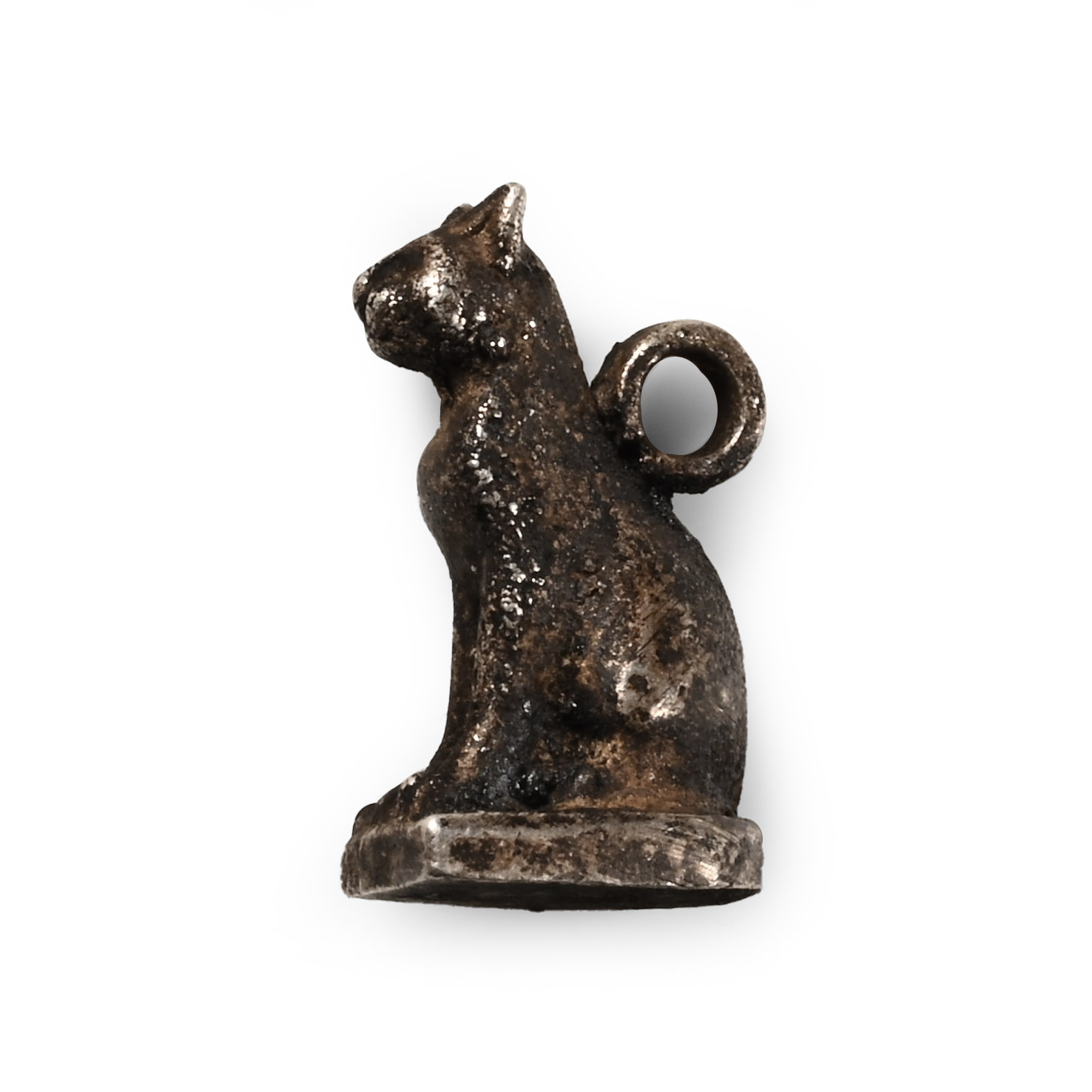 Egyptian Silver Cat Amulet