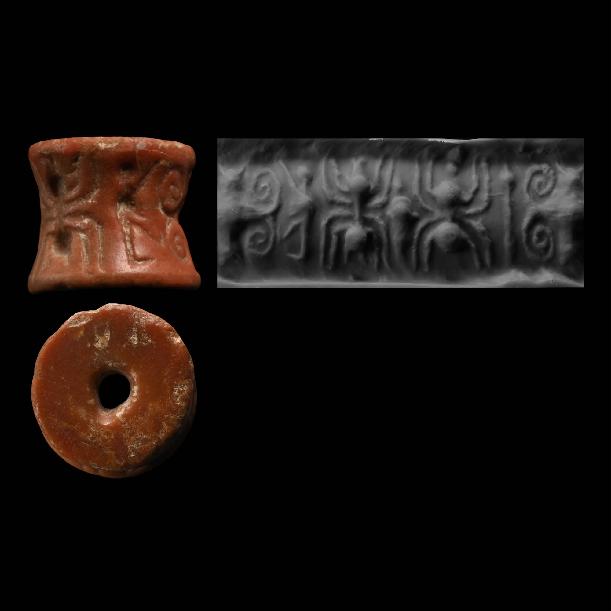 Sumerian Red Stone Cylinder Seal