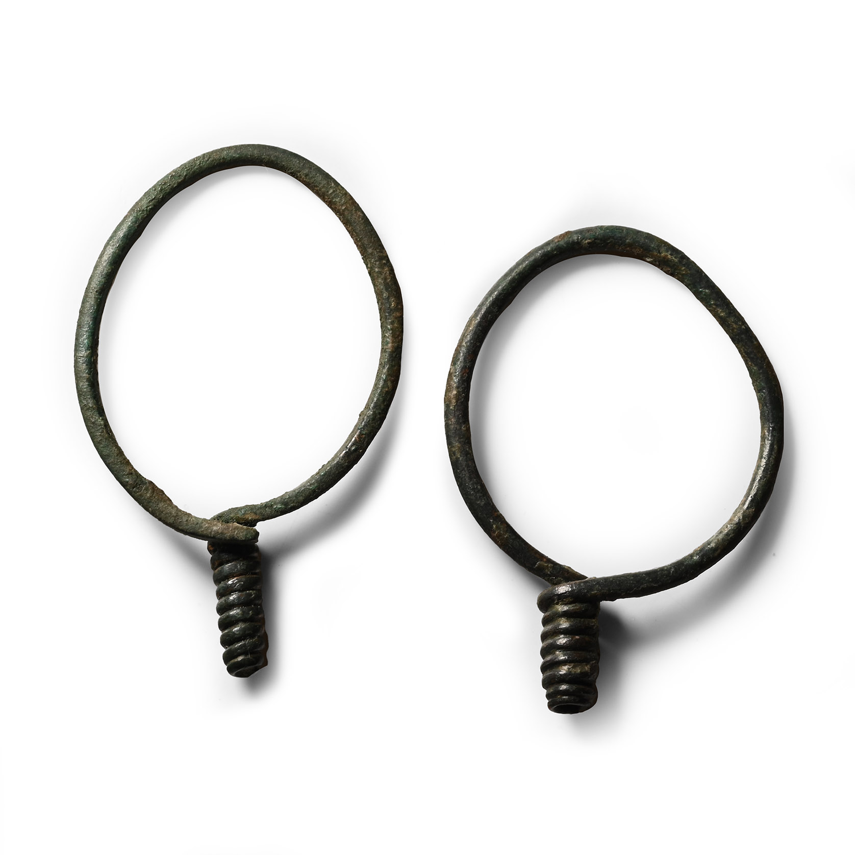 Western Asiatic Bronze Hoop Earring Pair