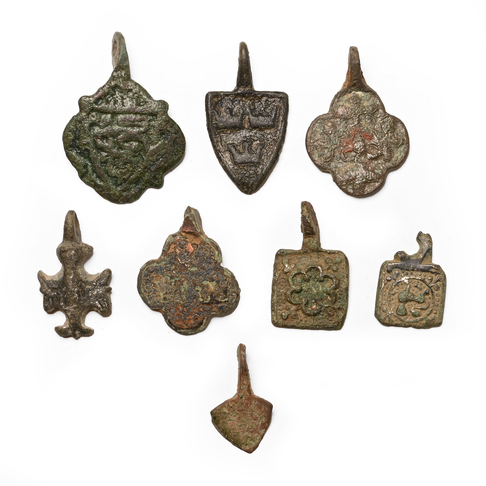 Medieval Knight's Enamelled Bronze Heraldic Horse Harness Pendant Collection