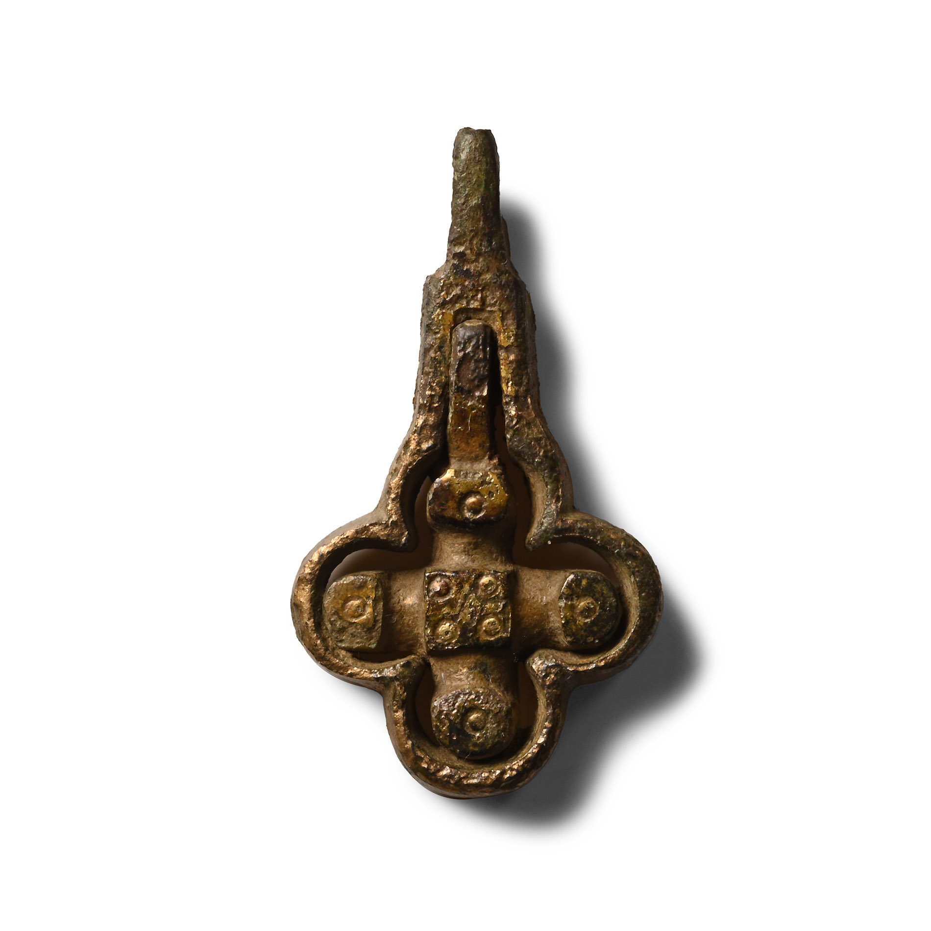 Medieval Knight's Enamelled Gilt Bronze Heraldic Horse Harness Pendant