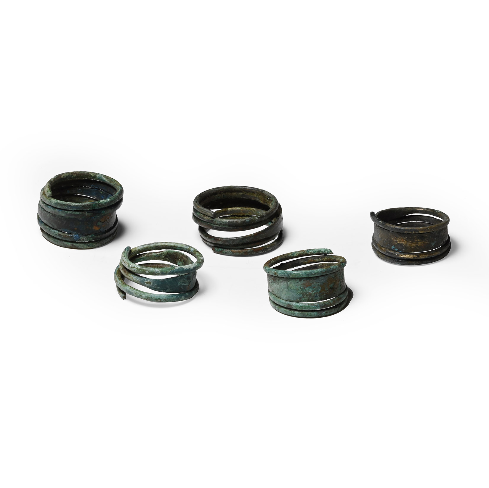Viking Age Bronze Coiled Ring Group