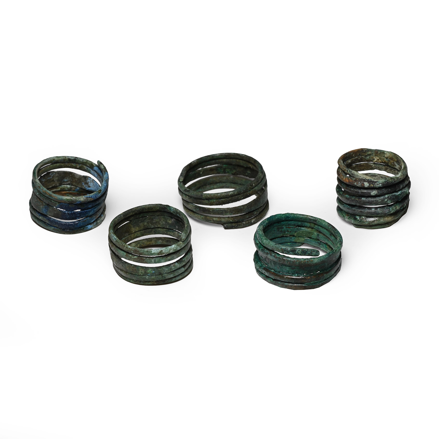 Viking Age Bronze Coiled Ring Group