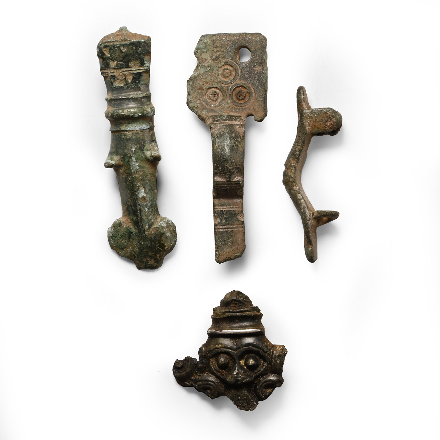 Anglo-Saxon Bronze Brooch and Fragment Group