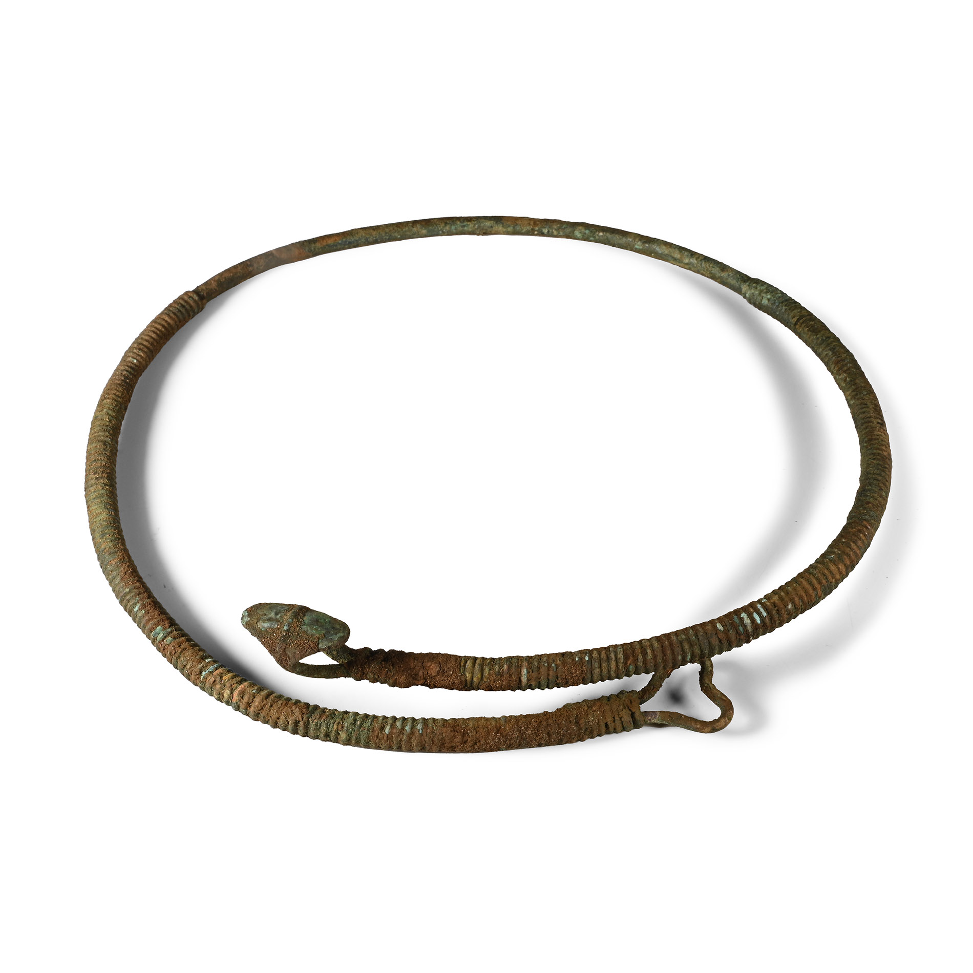 Large Viking Age Bronze Coiled Wire Neck Torc