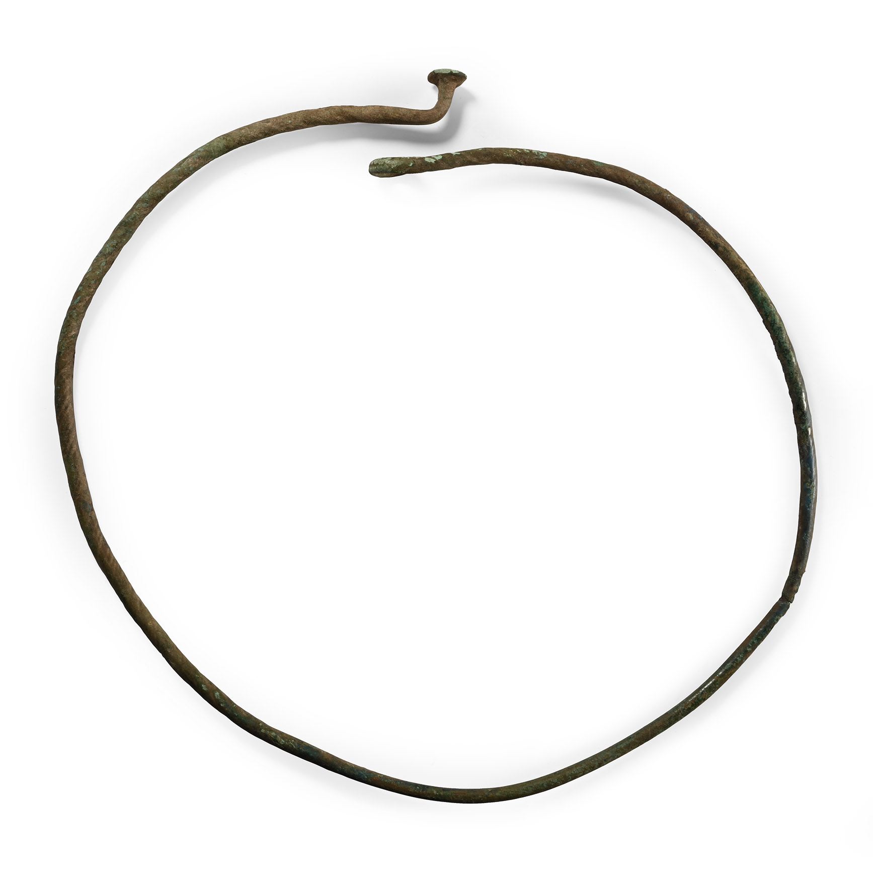 Viking Age Bronze Bar with Button Neck Torc